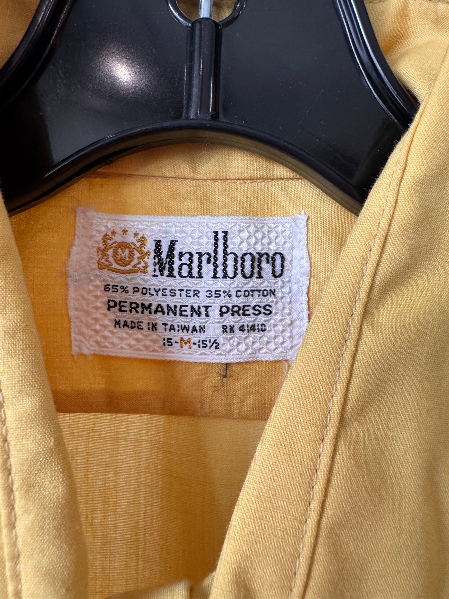 1970s Marlboro Yellow Button Up Shirt