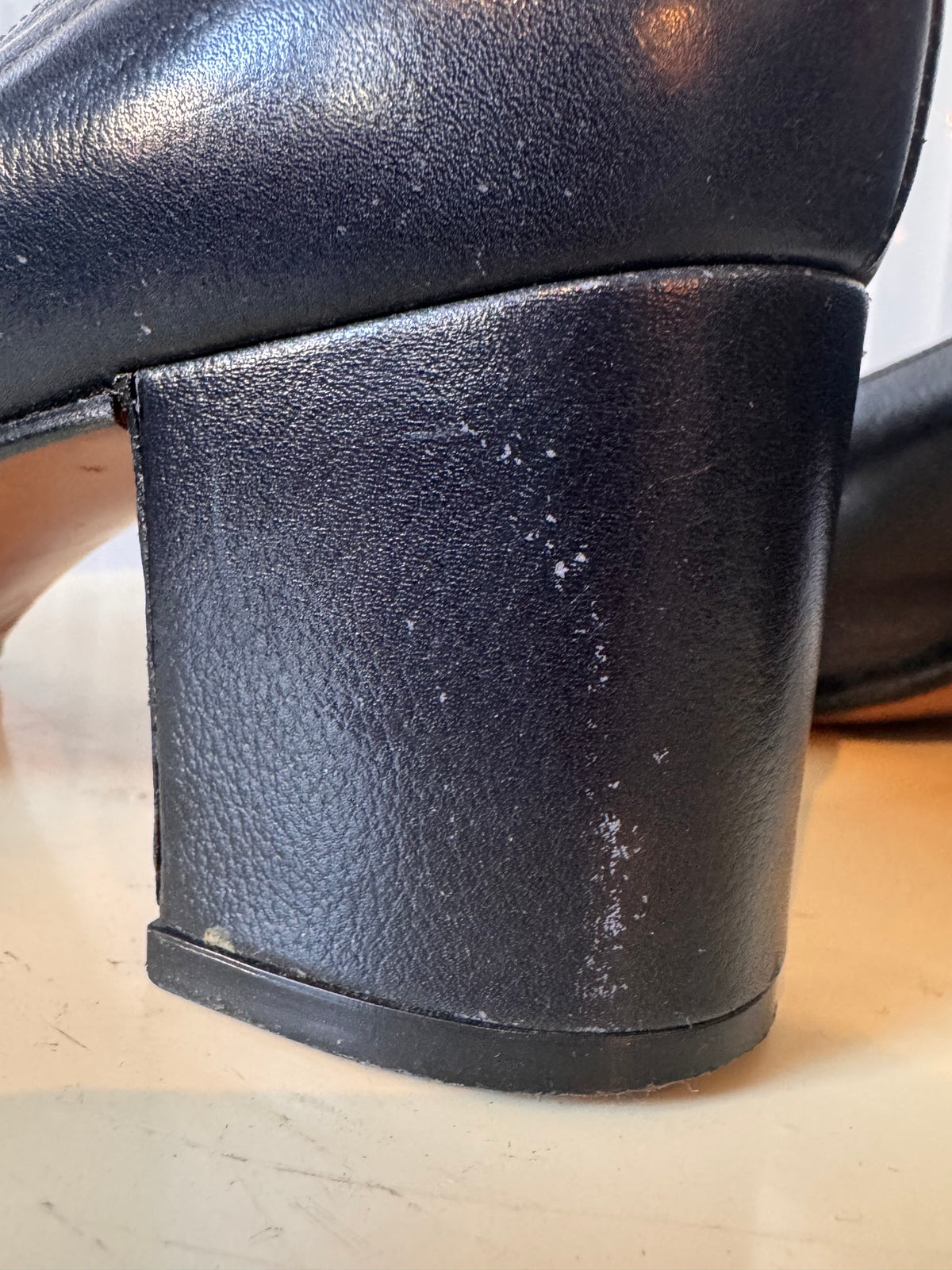 1960s Blue-Black Block Heels