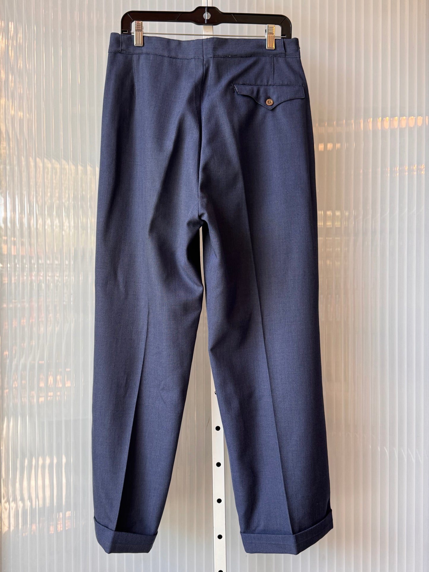 1950s Navy Blue Pleated Trousers