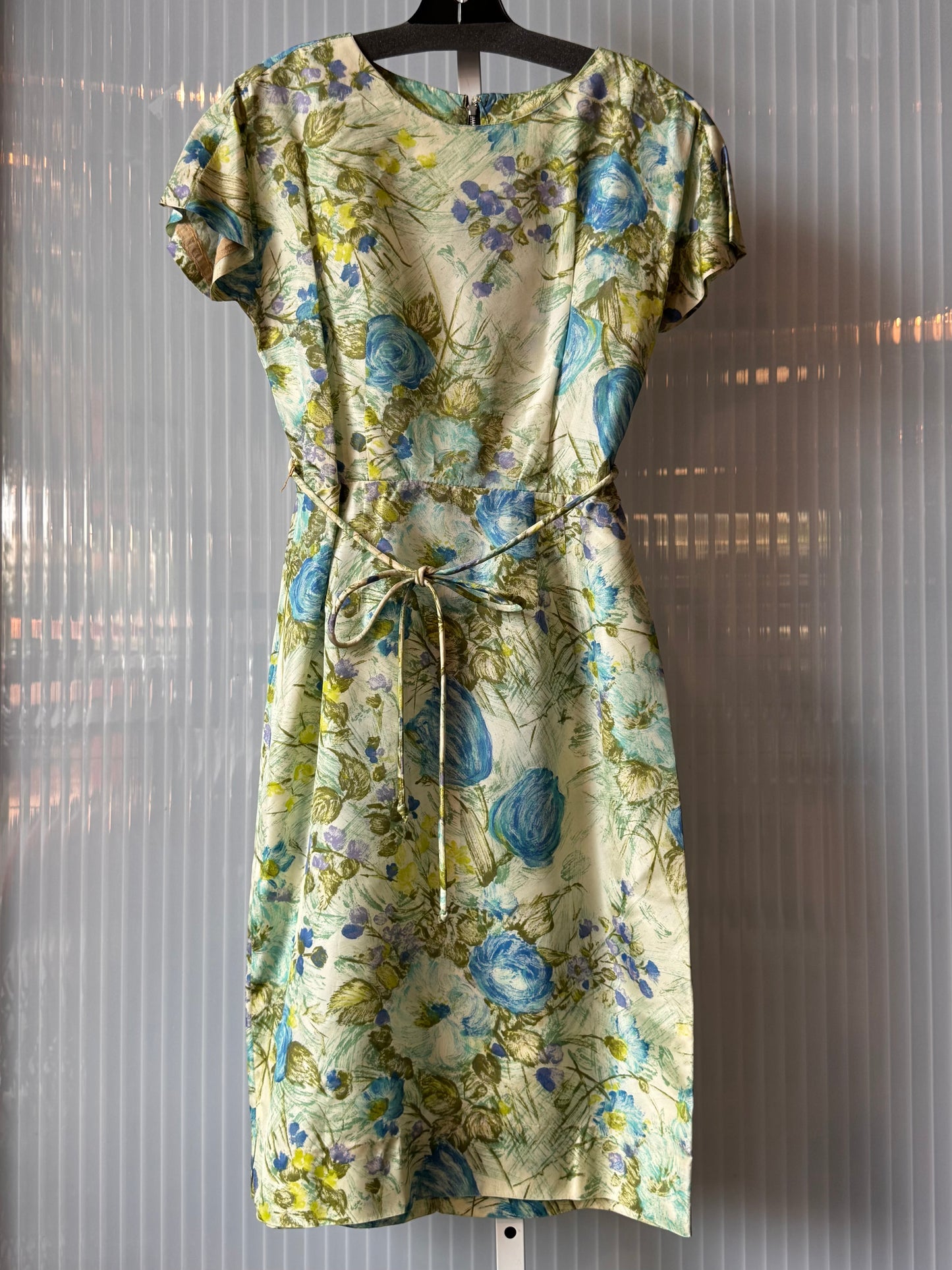 1940s? Green & Blue Floral Dress & Jacket Set
