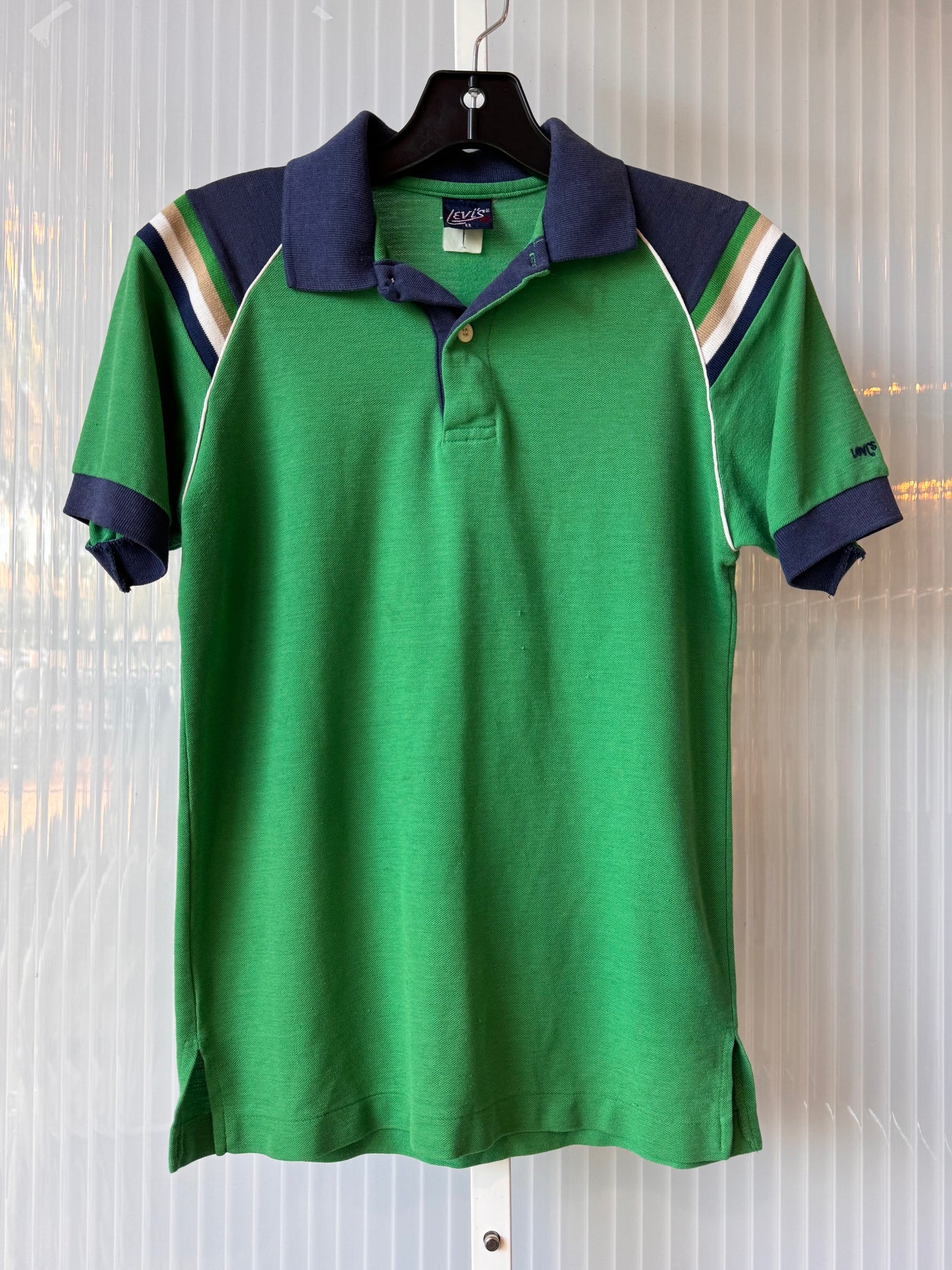 1970s Levi's Green 1/4th Button-Up Shirt