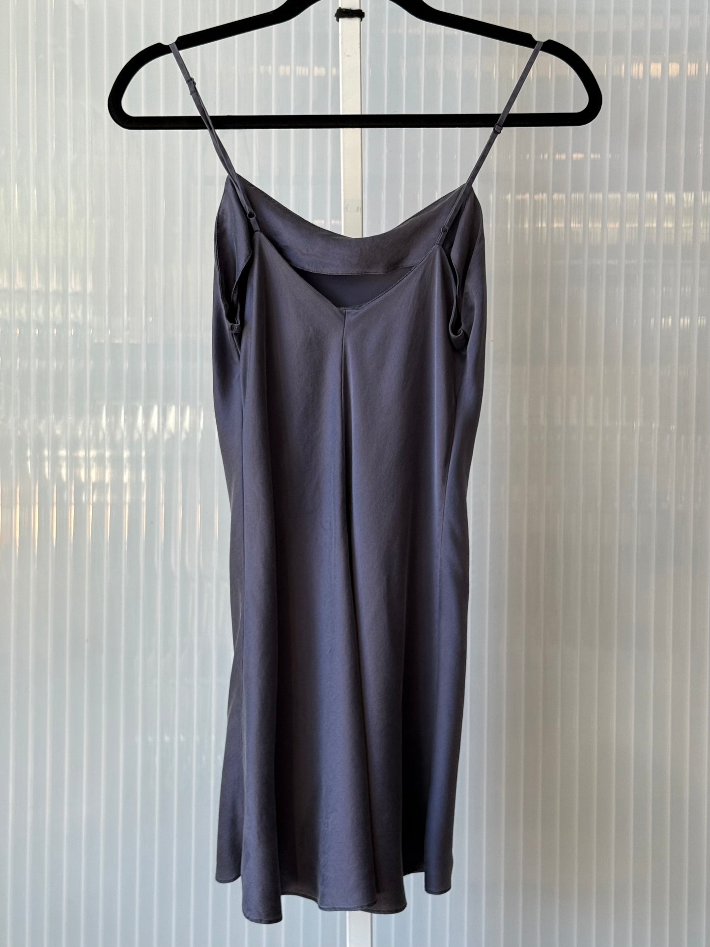 2010s Victoria Secret Charcoal Gray Silk Slip Dress