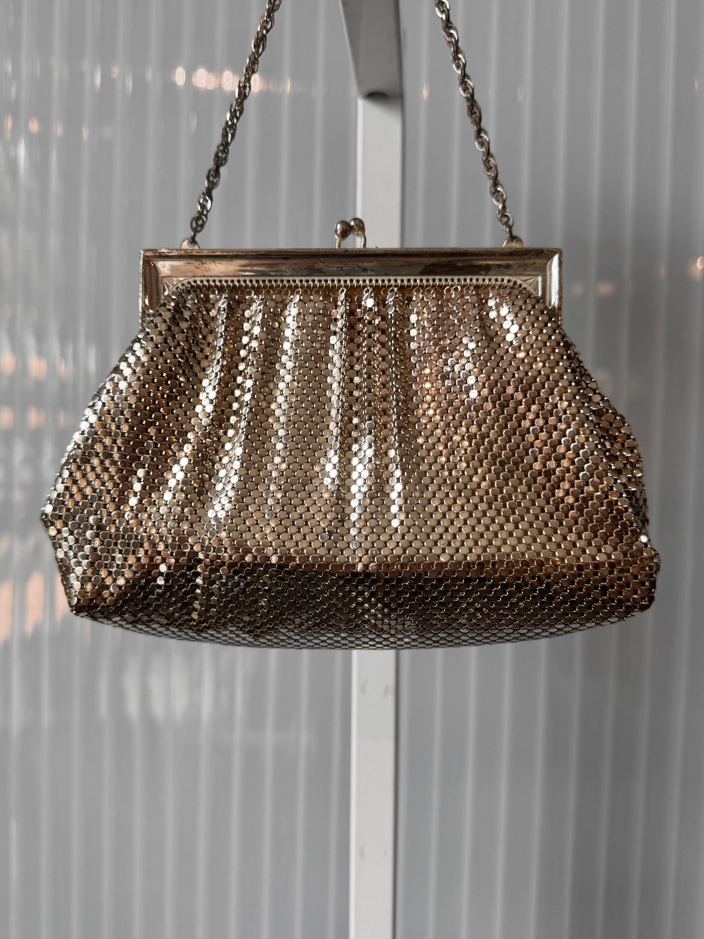 1940s Silver Mesh Clutch Purse