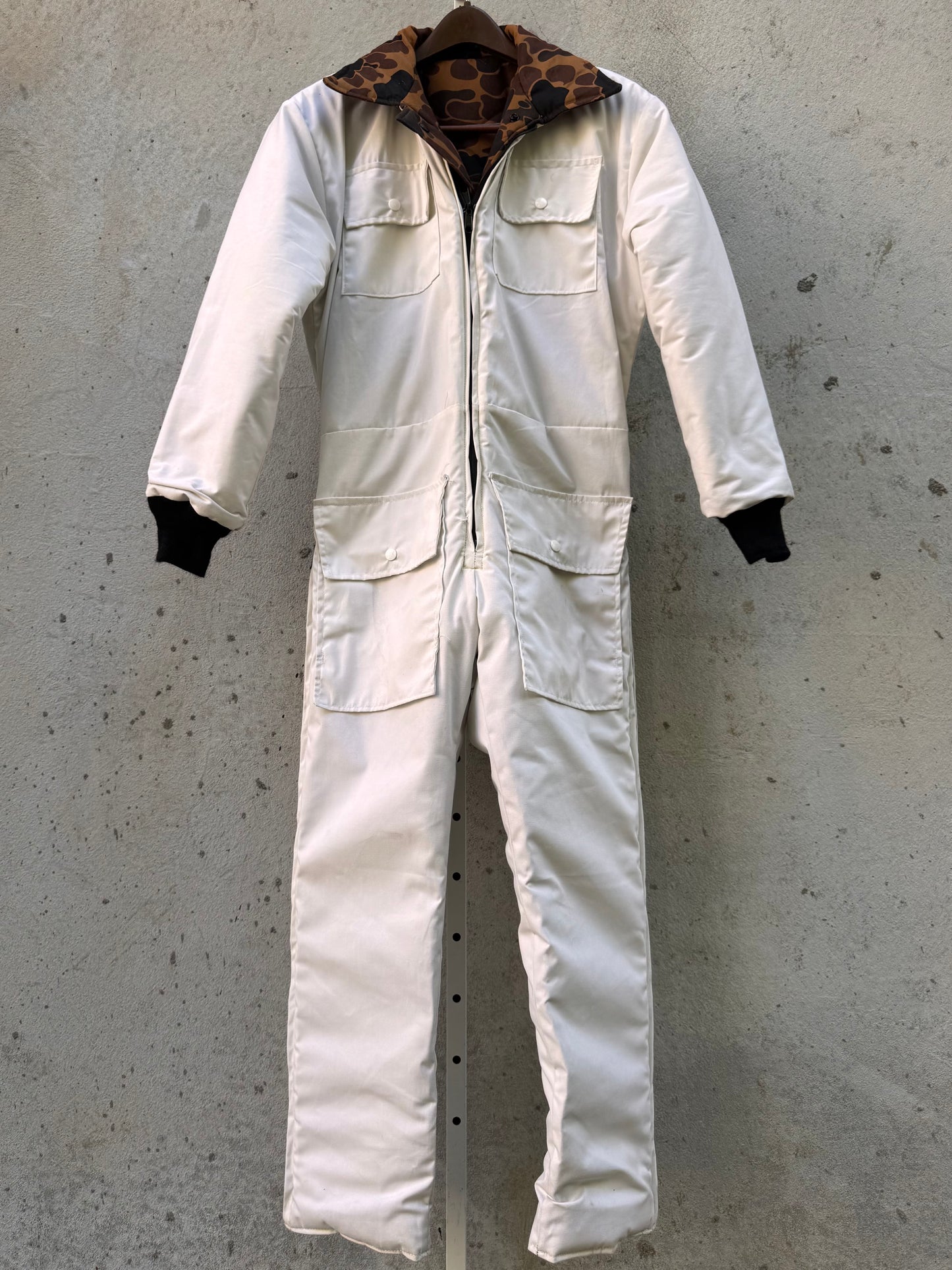 1980s White & Leopard Ski Suit