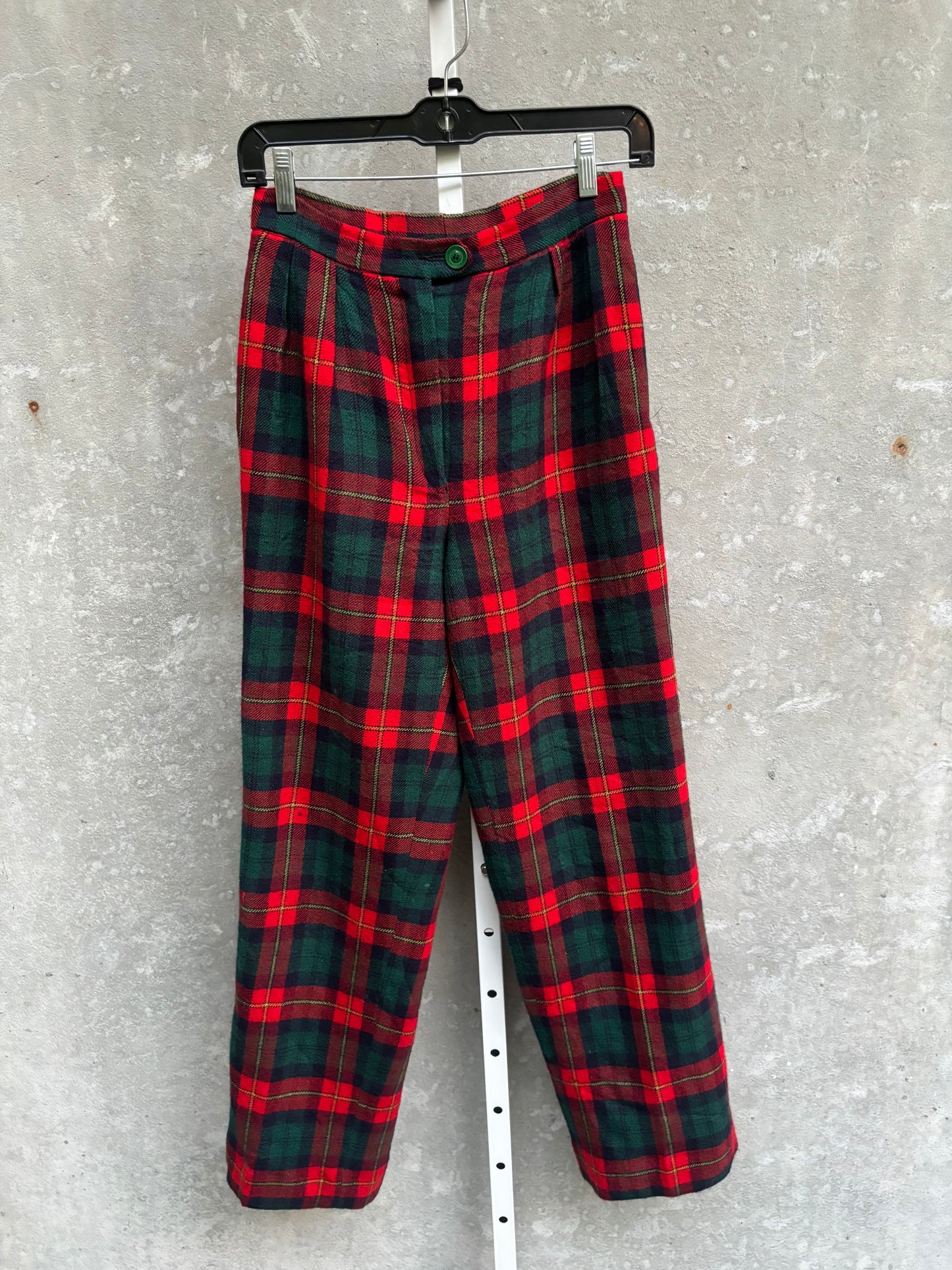 1970s/80s Red & Green Plaid Wool Pants