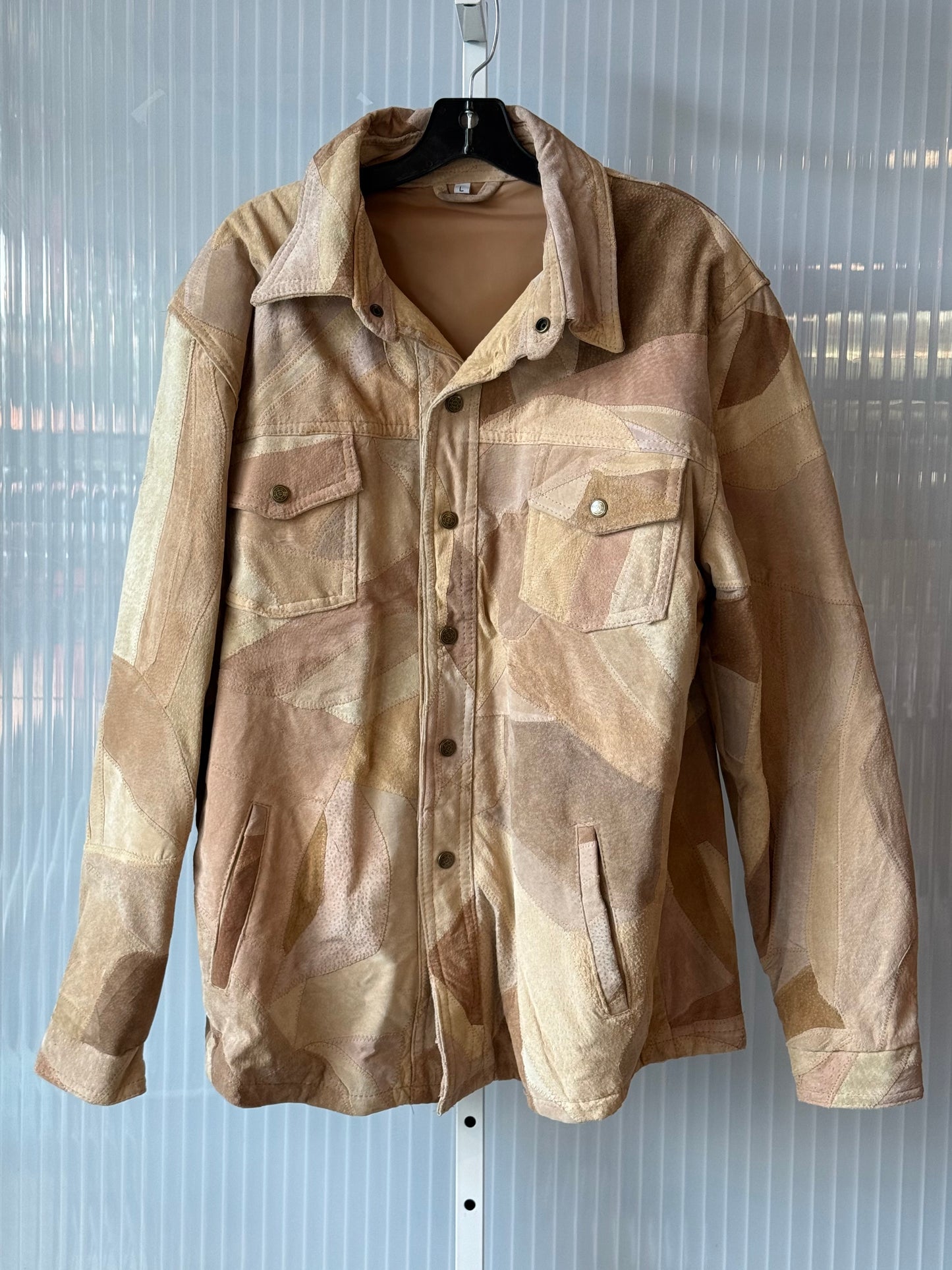 1980s Patchwork Suede Snap-Up Leather Jacket