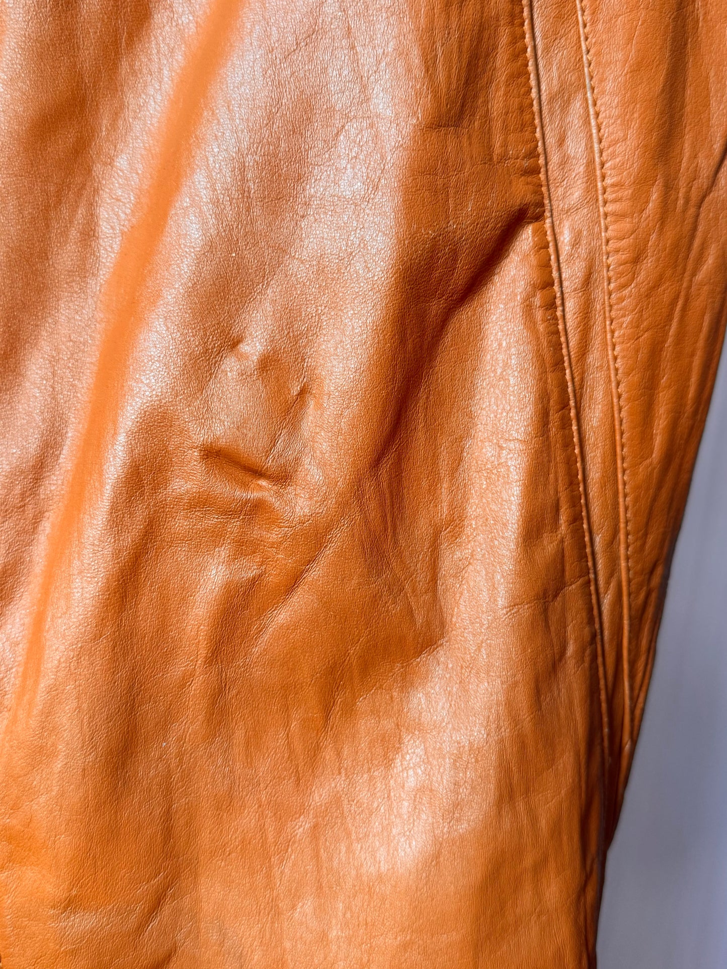 1980s Terracotta Brown Leather Pants