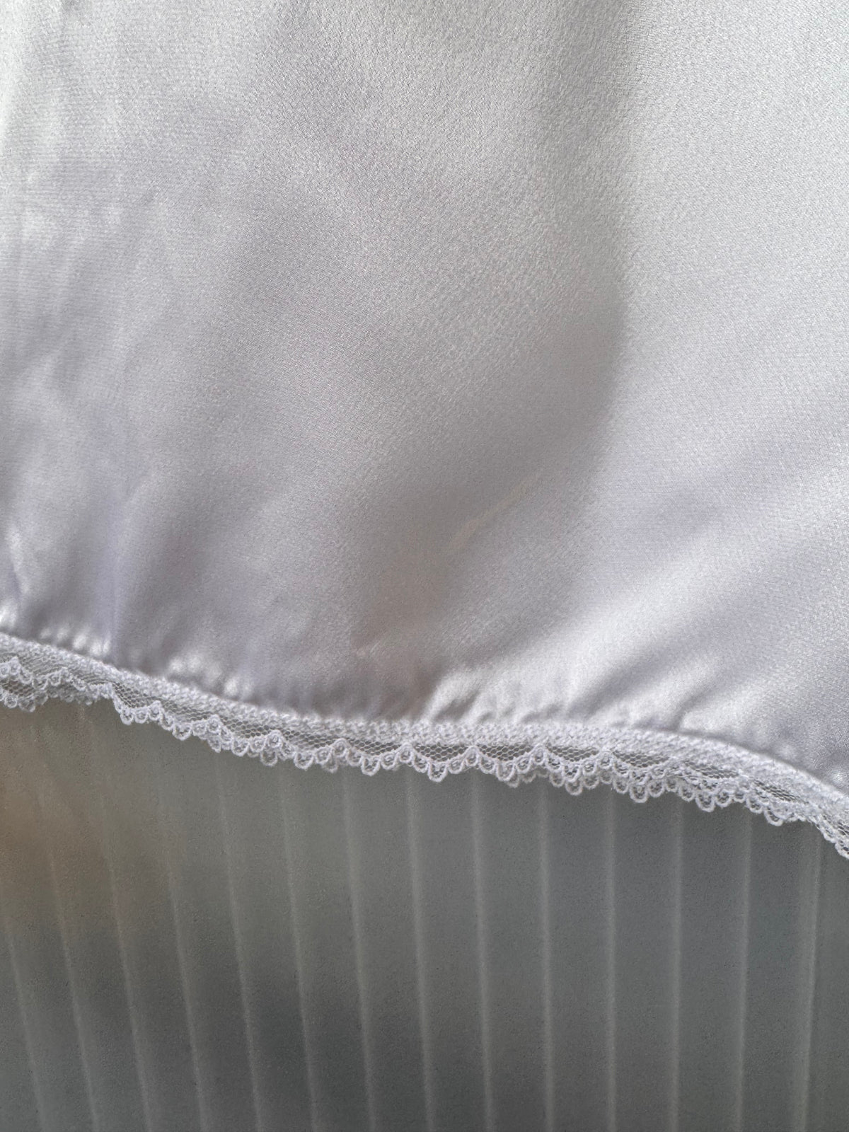 1970s Neiman Marcus White Satin & Lace Nightgown