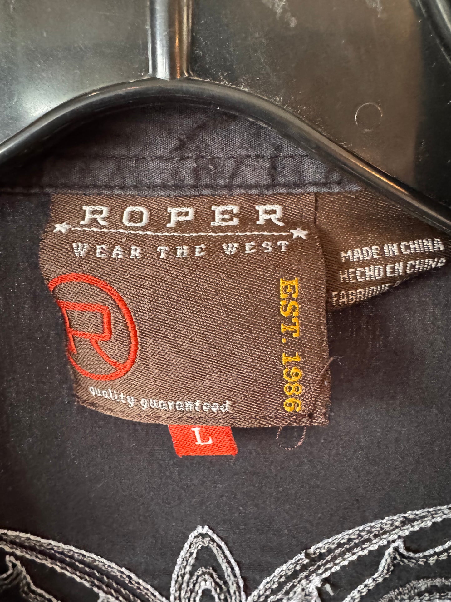 1990s / Y2K Black Embroidered Western Shirt