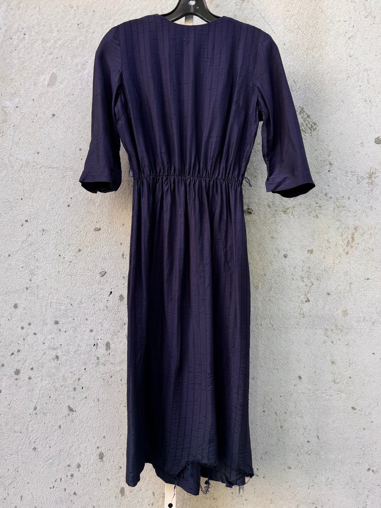 1940s Navy Blue Pintuck Dress