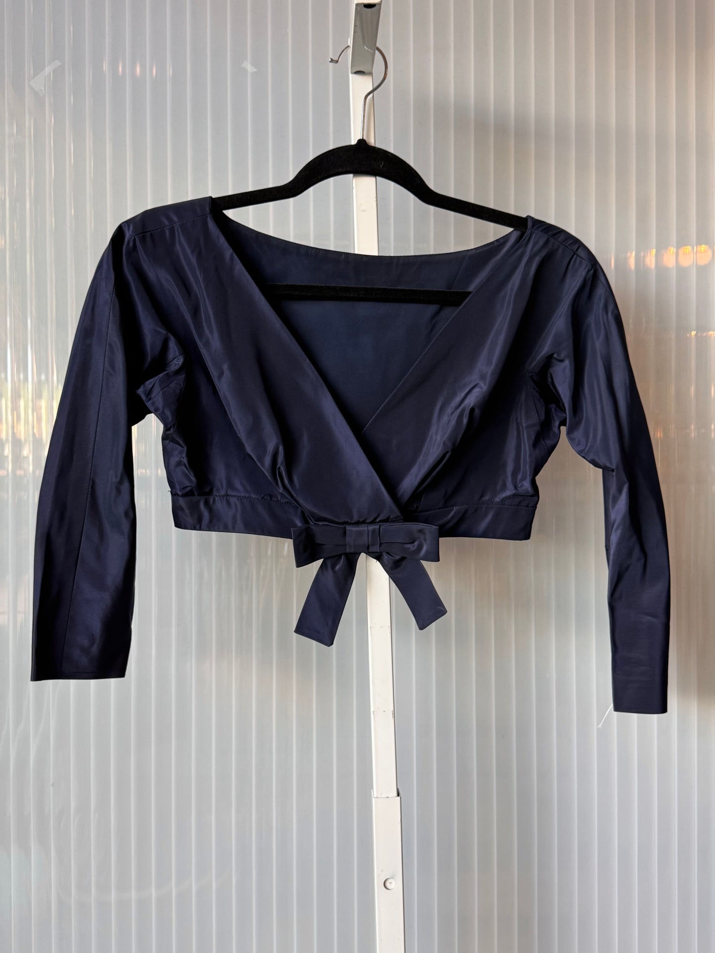 1950s Navy Blue Pleated Sleeveless Dress & Bolero