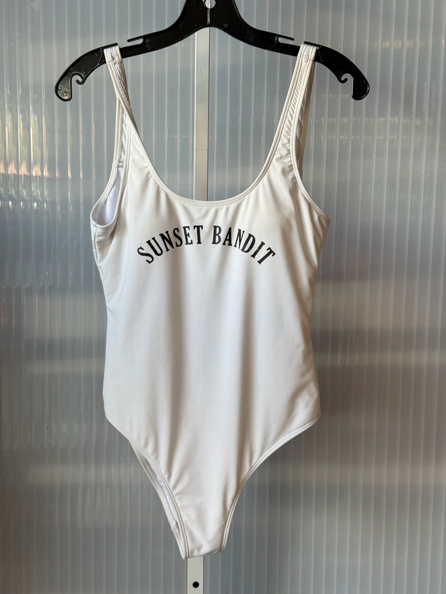 2000s “Sunset Bandit” White One-Piece Swimsuit