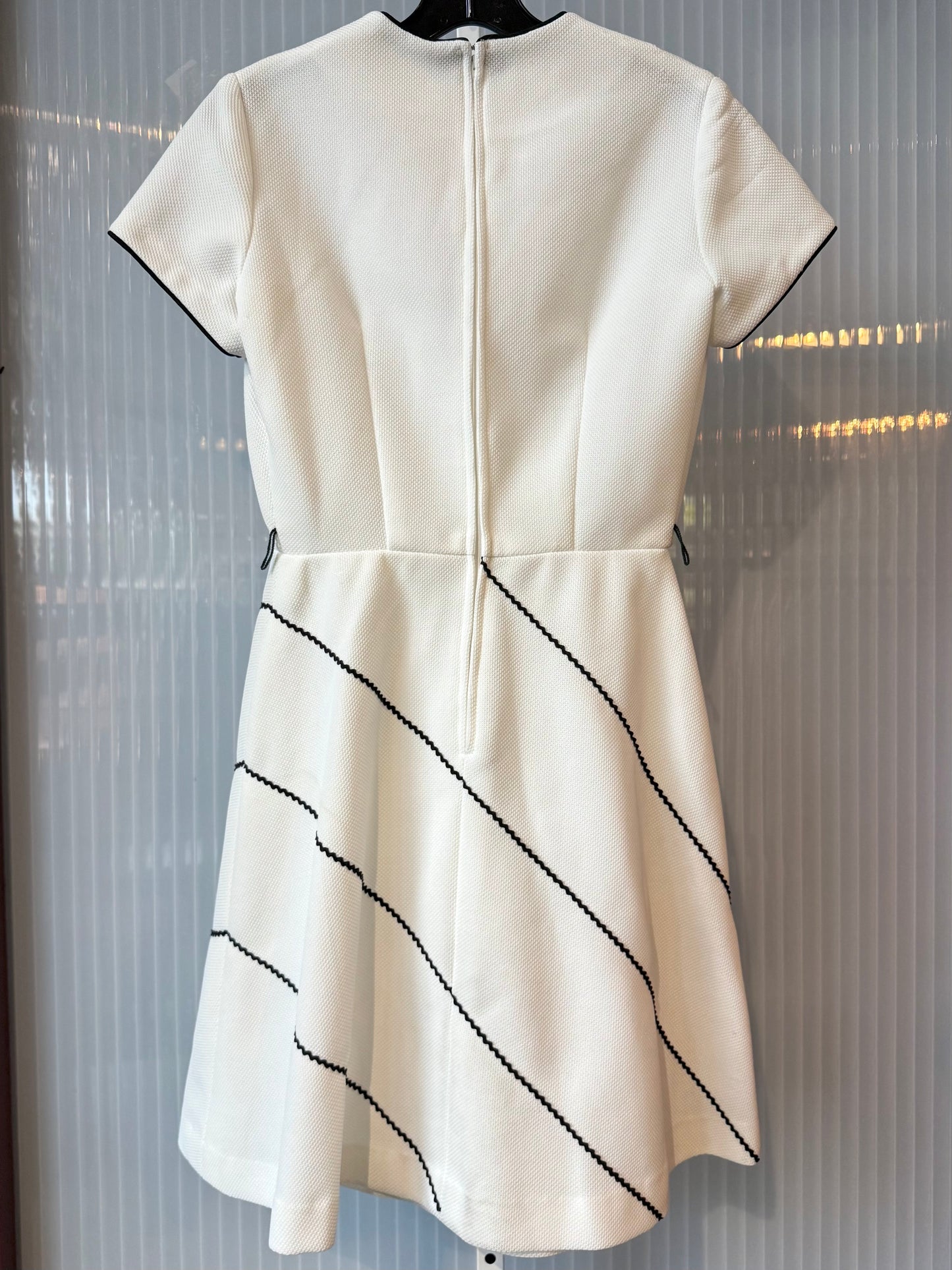 1960s White A-Line Floral Dress