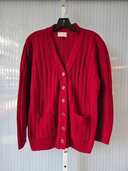 1960s Red Knit Cardigan