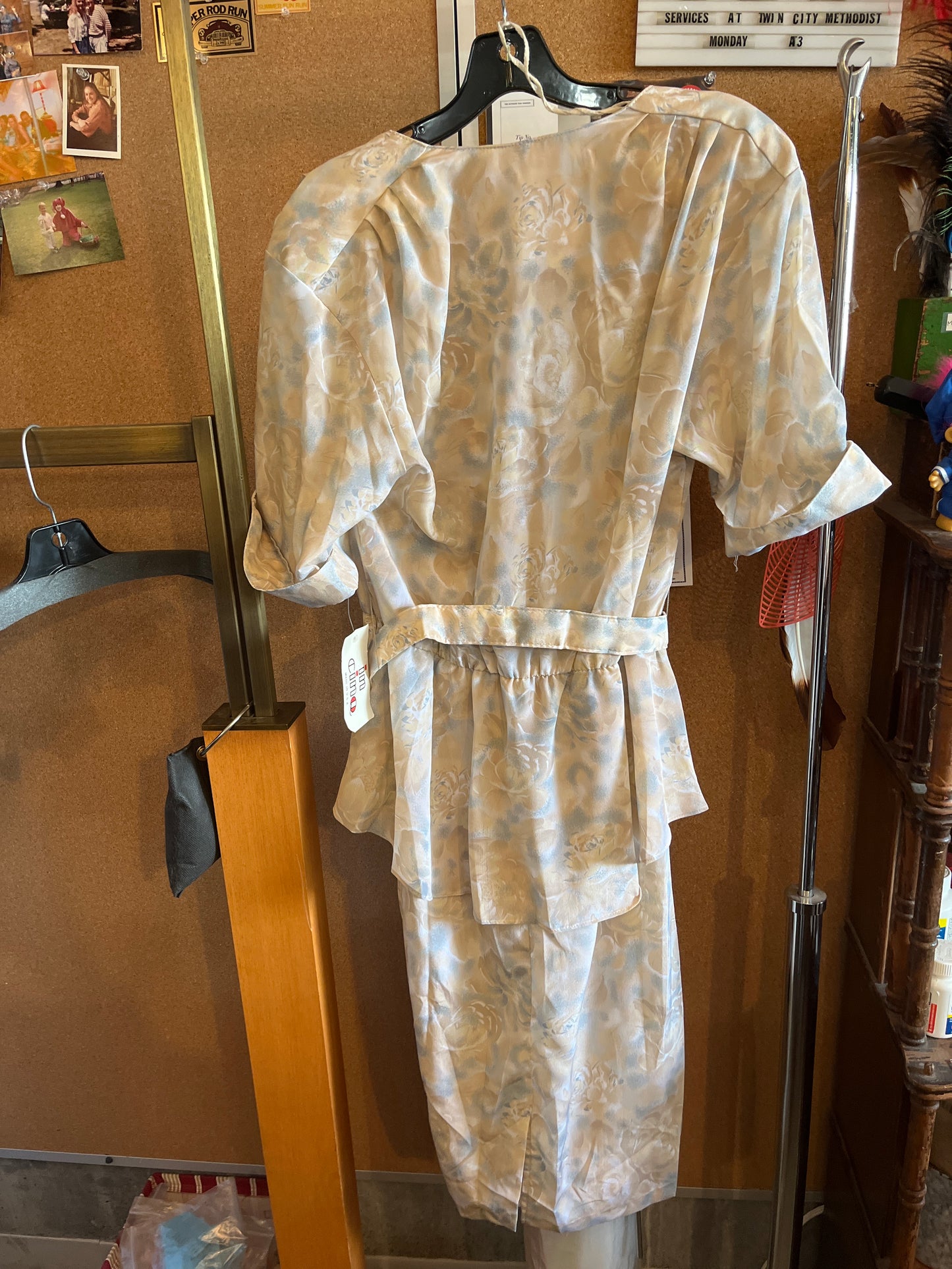 1980s Carriage Court Peplum Dress