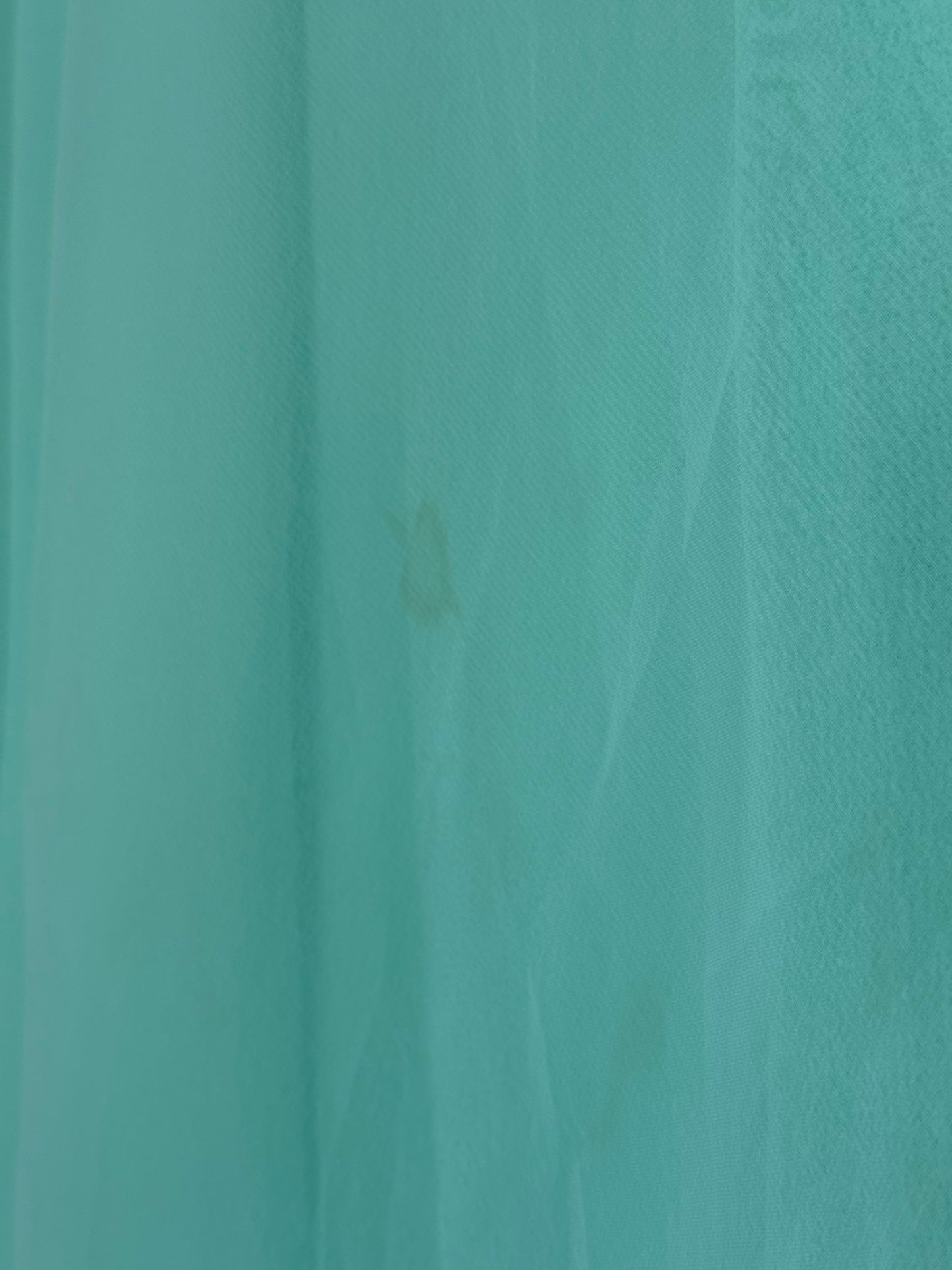 1970s Aqua Blue Empire Waist Flowing Evening Gown