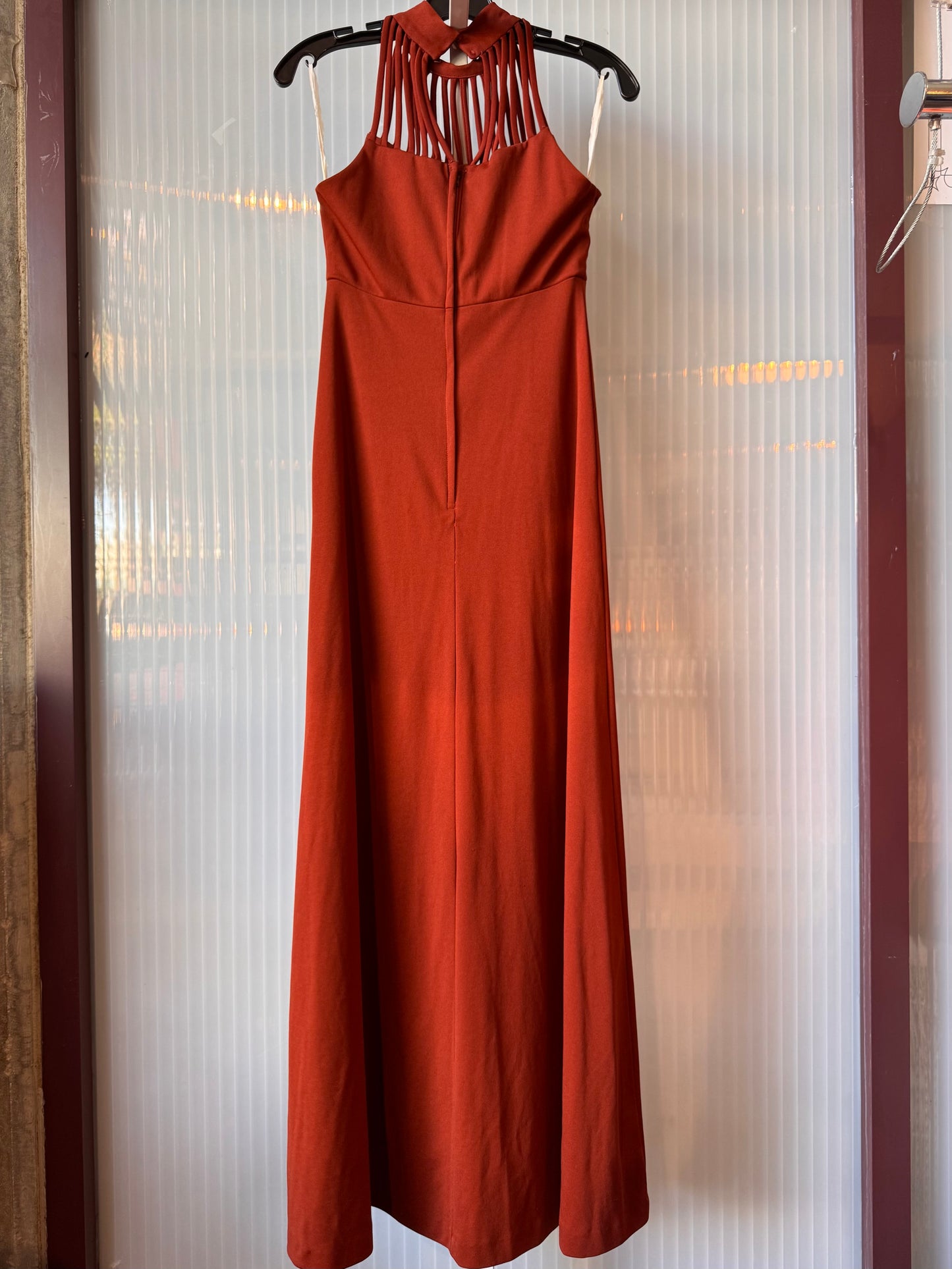 Orange Empire Waist Dress & Cape Set