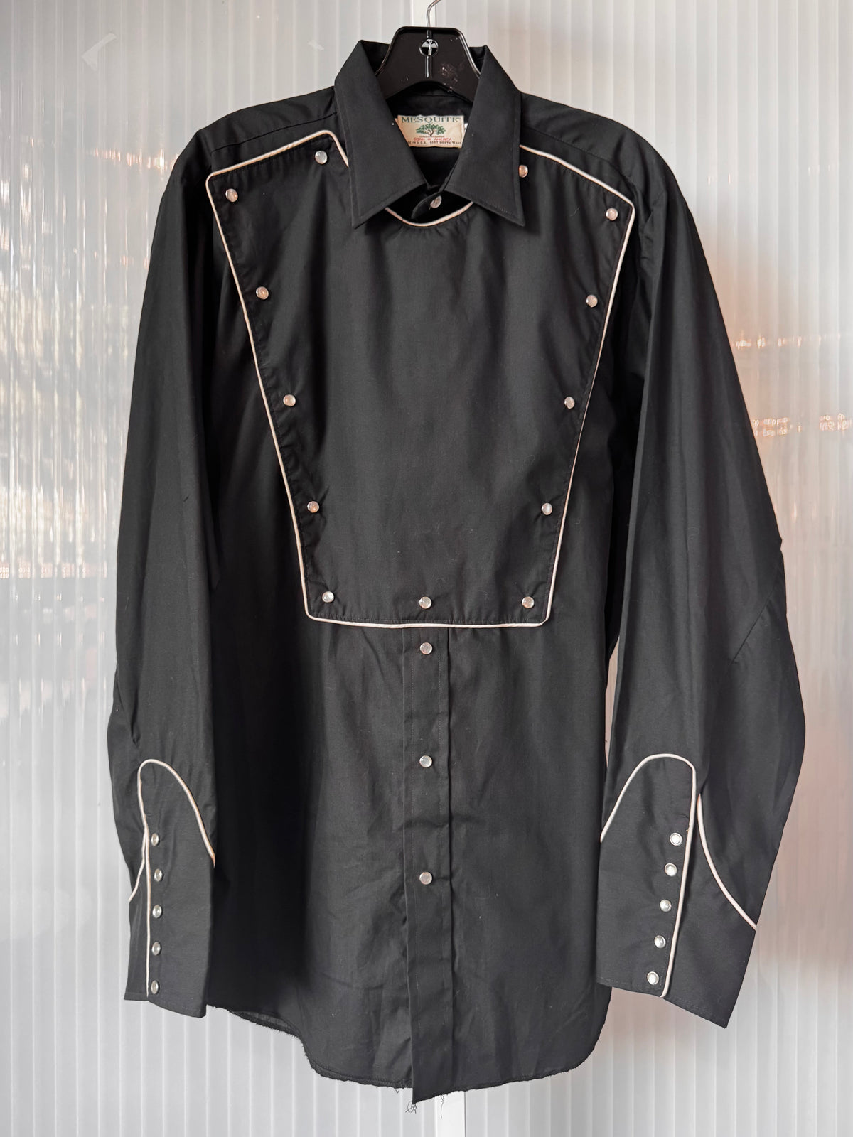 1970s Black Western Pearl-Snap Shirt