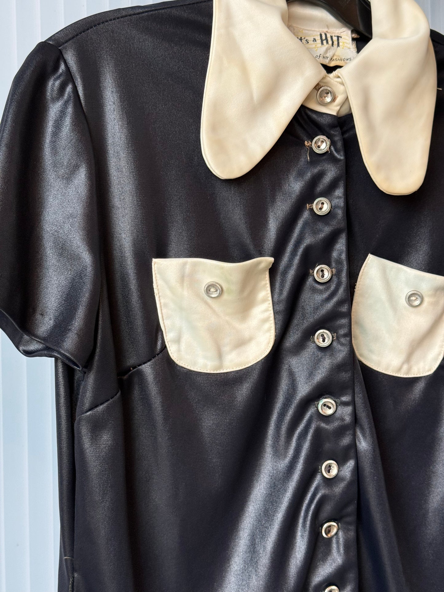 Late 60s Early 70s Black & White Romper