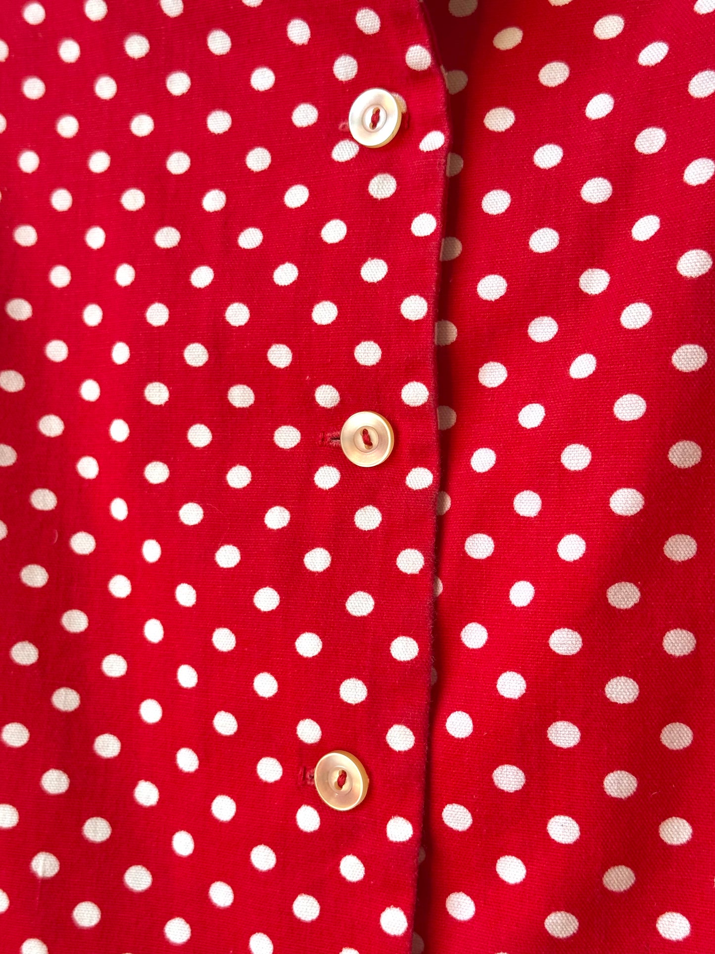 1970s Red Tank & Skirt Set w/ White Polka Dots