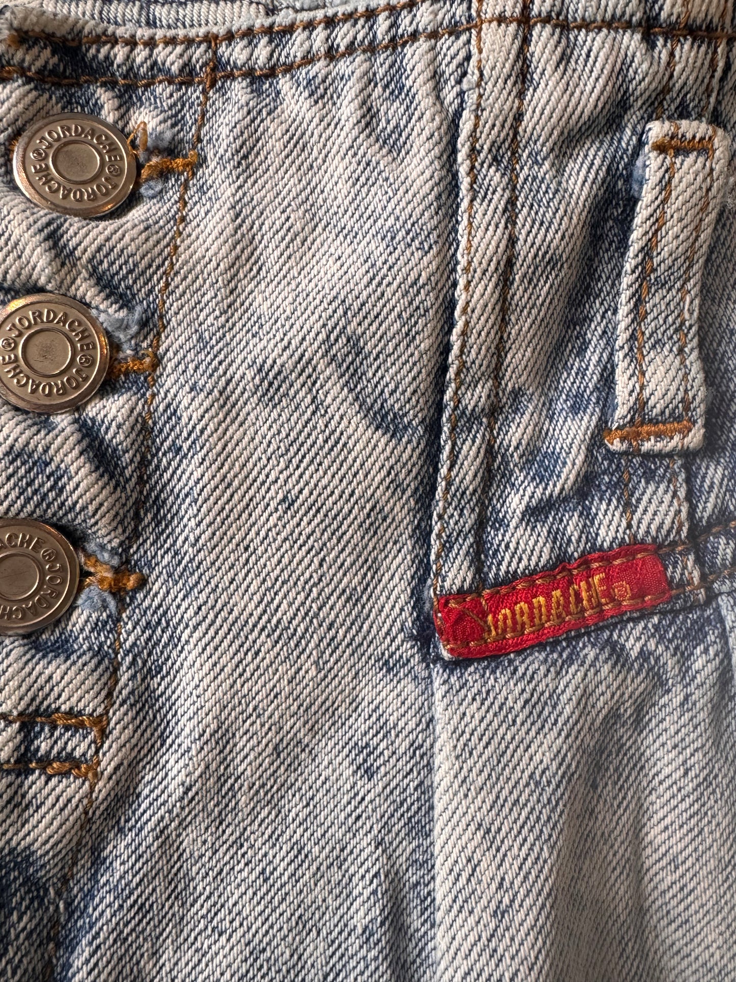 1980s Jordache Light Blue Acid Wash Denim Shorts
