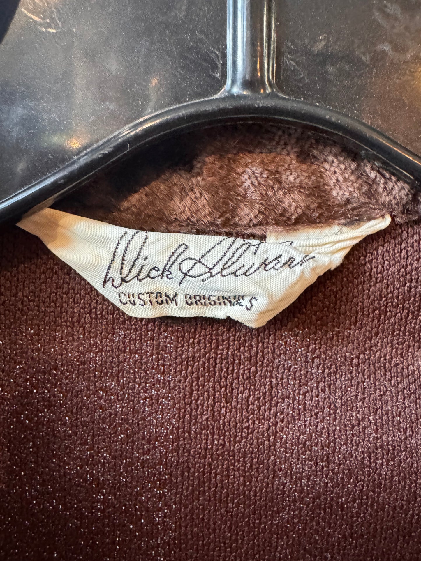 1970s Brown Jacket with Velour Point-collar & Cuffs