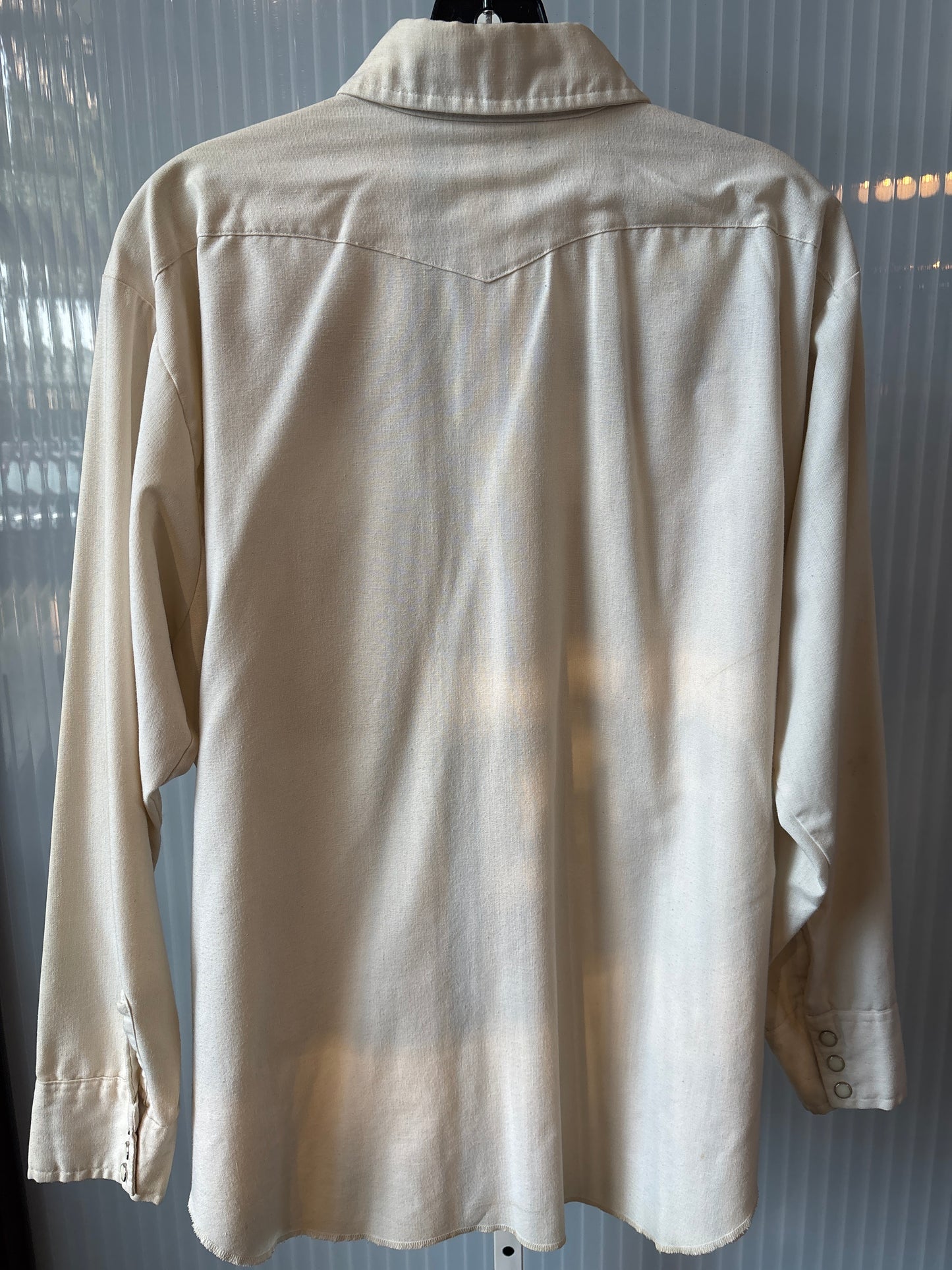 1970s Cream Embroidered Western Shirt