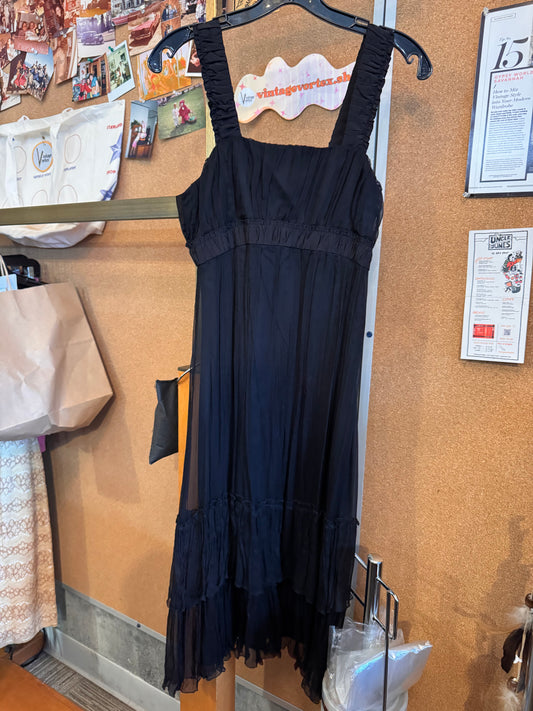 2010s Black Empire Waist Dress