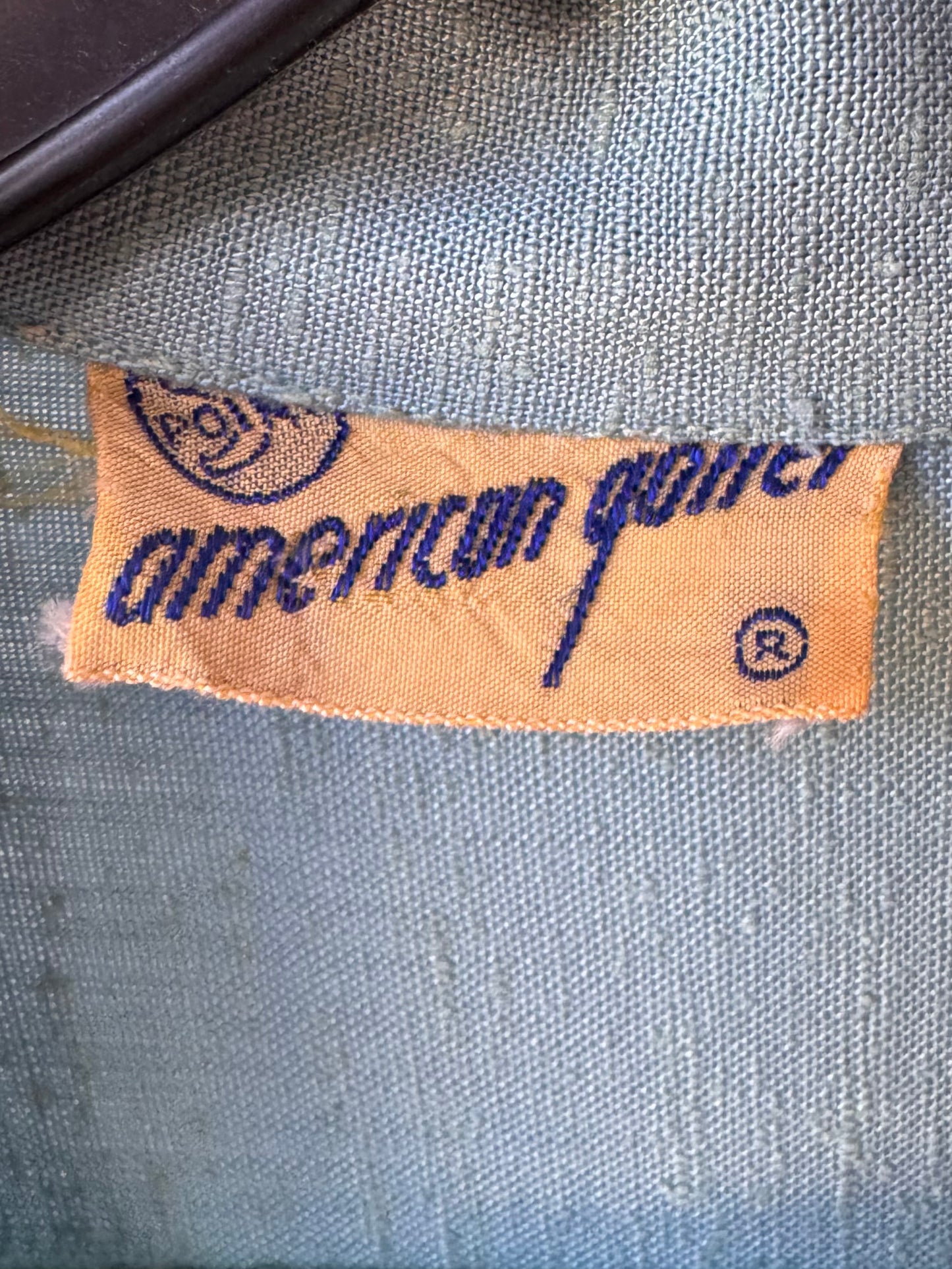 1940s Light Blue Short-Sleeve Shirtwaist Dress