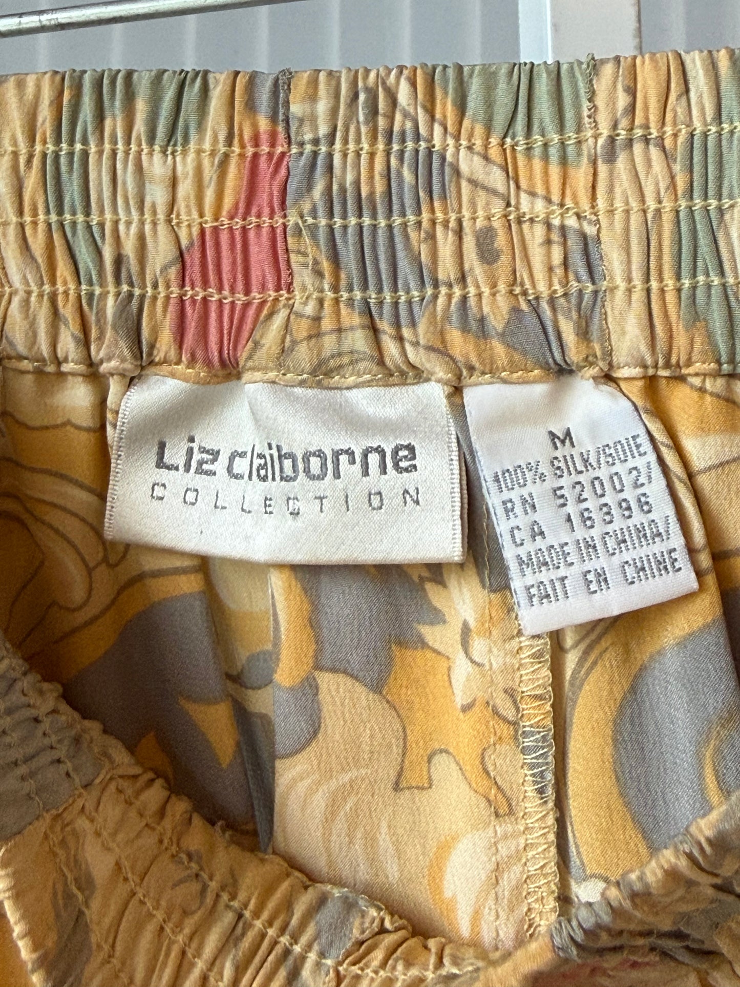 1990s Baroque Print Pastel Silk Liz Claiborne Skirt