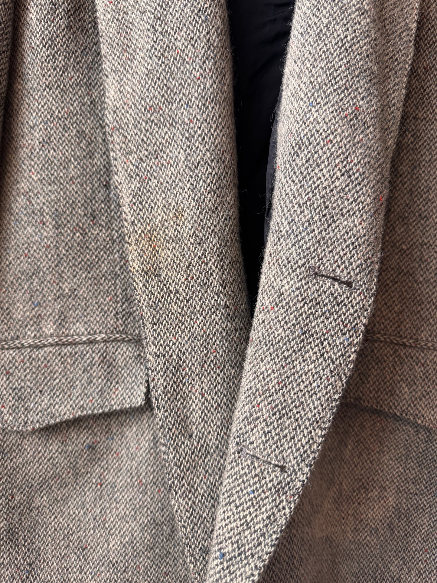 Western Style Grey Speckled Tweed Blazer