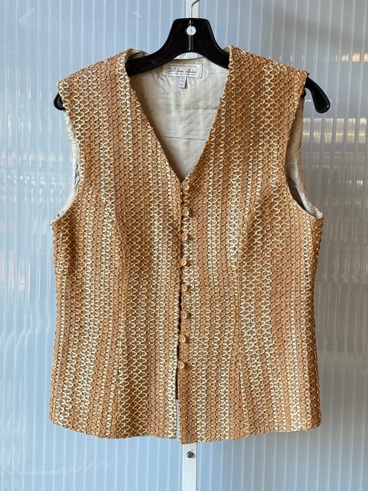 1970s Cream Raffia Basketweave Vest