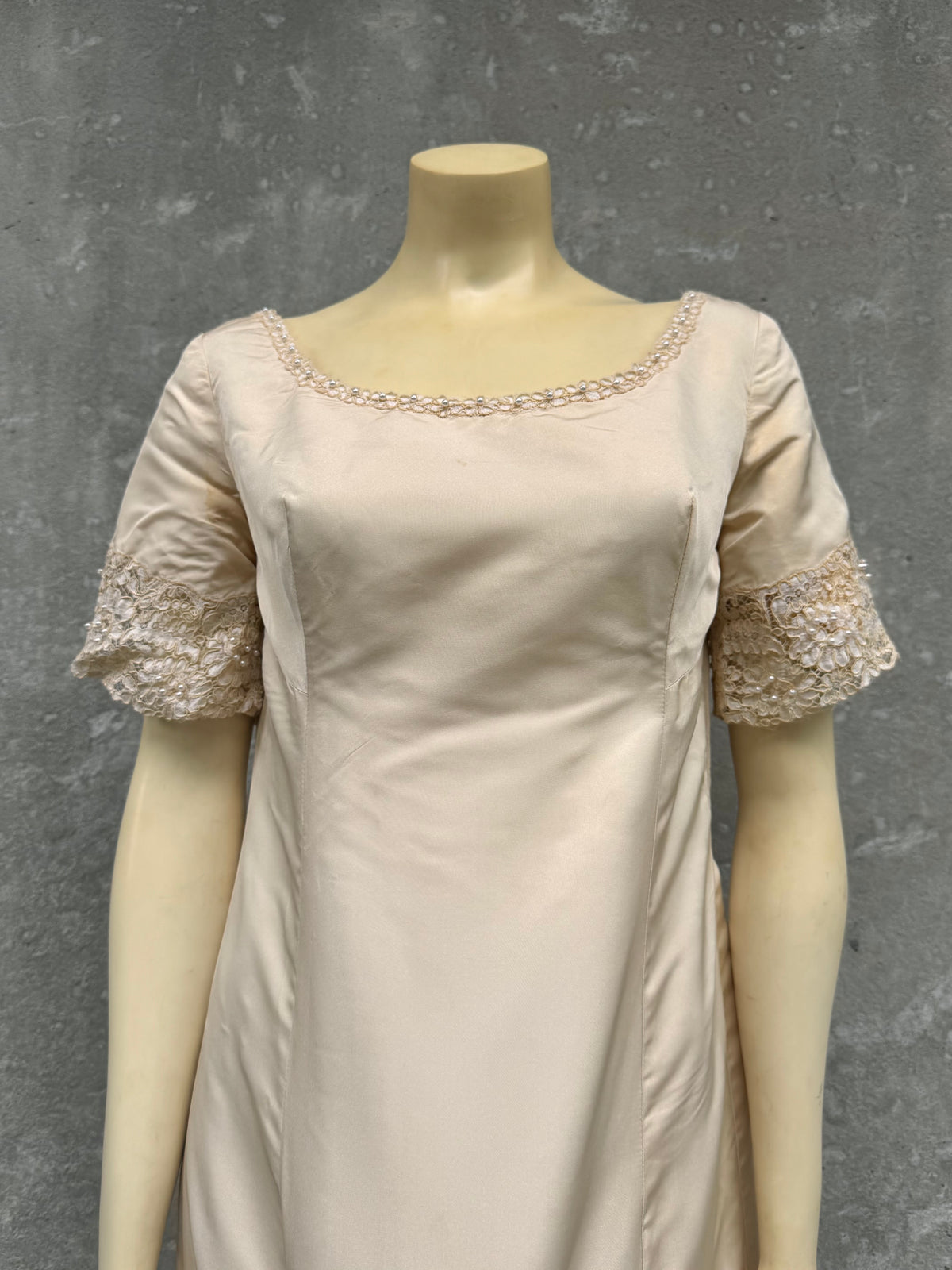 1960s Cream Wedding Dress