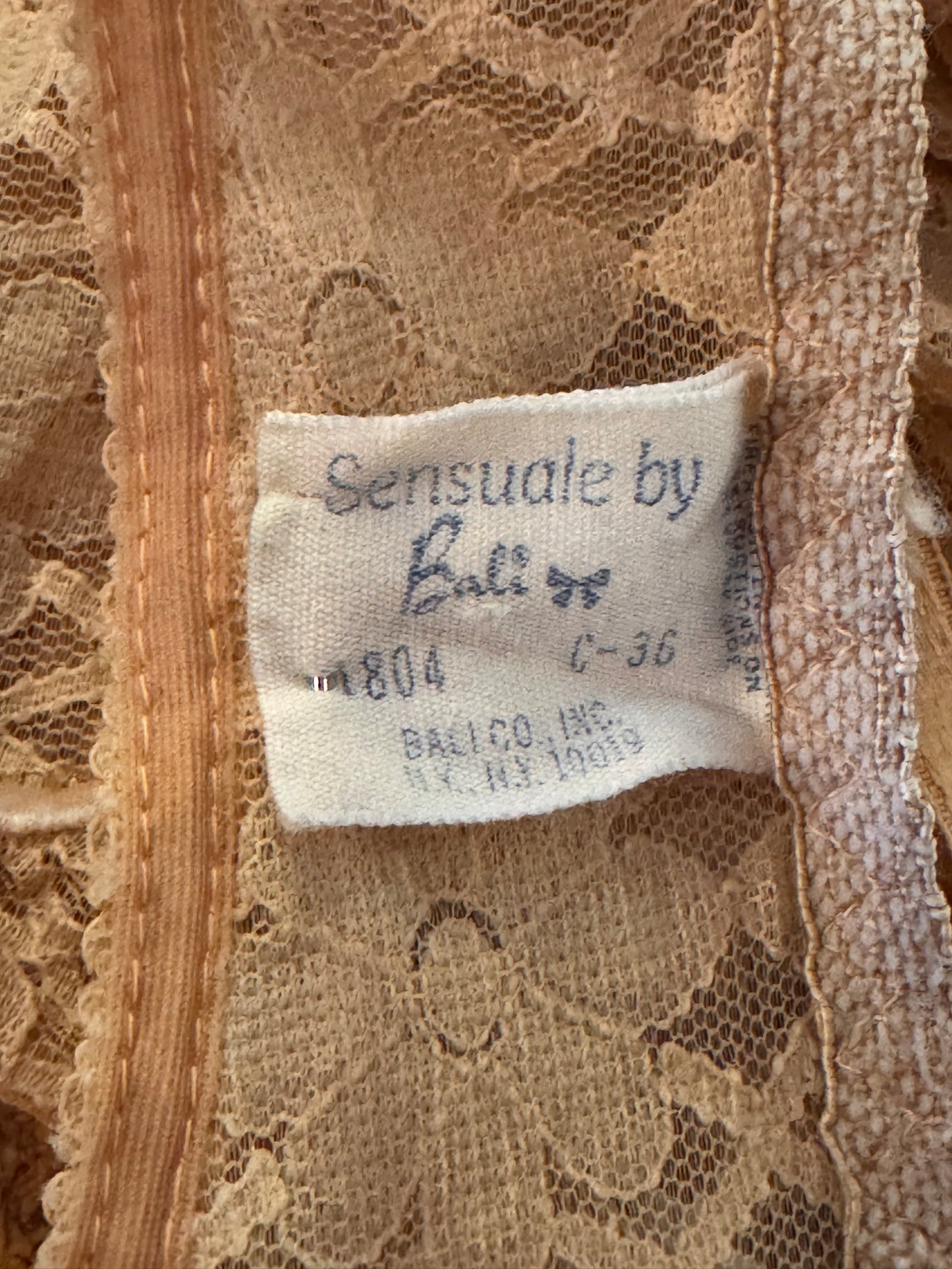 1970s Bali Tan 2-piece Lingerie Set