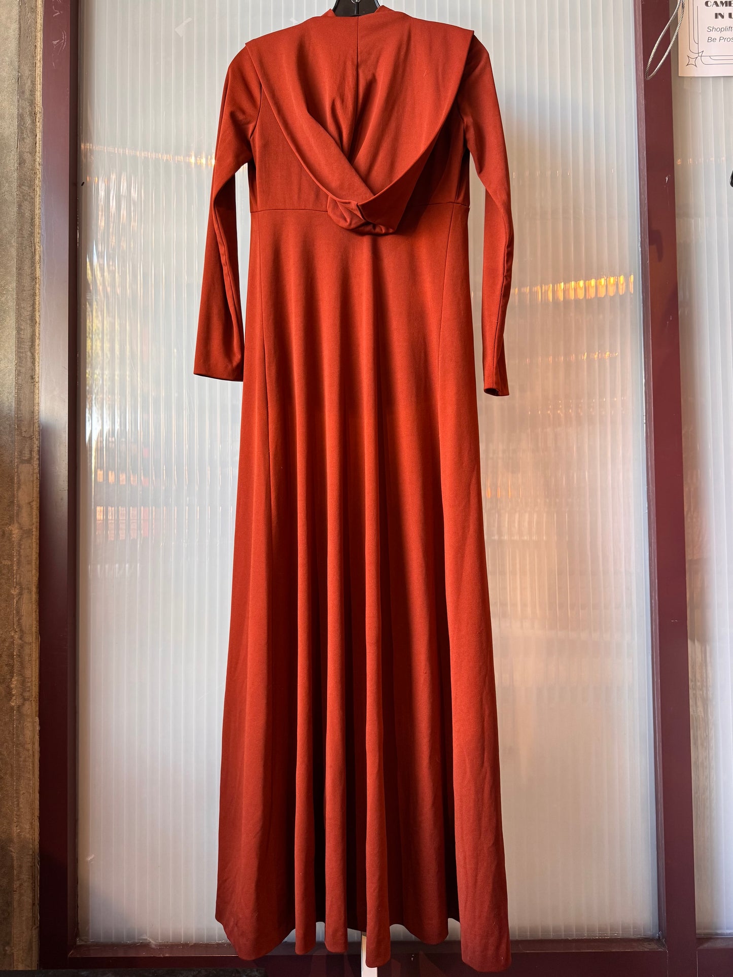 Orange Empire Waist Dress & Cape Set