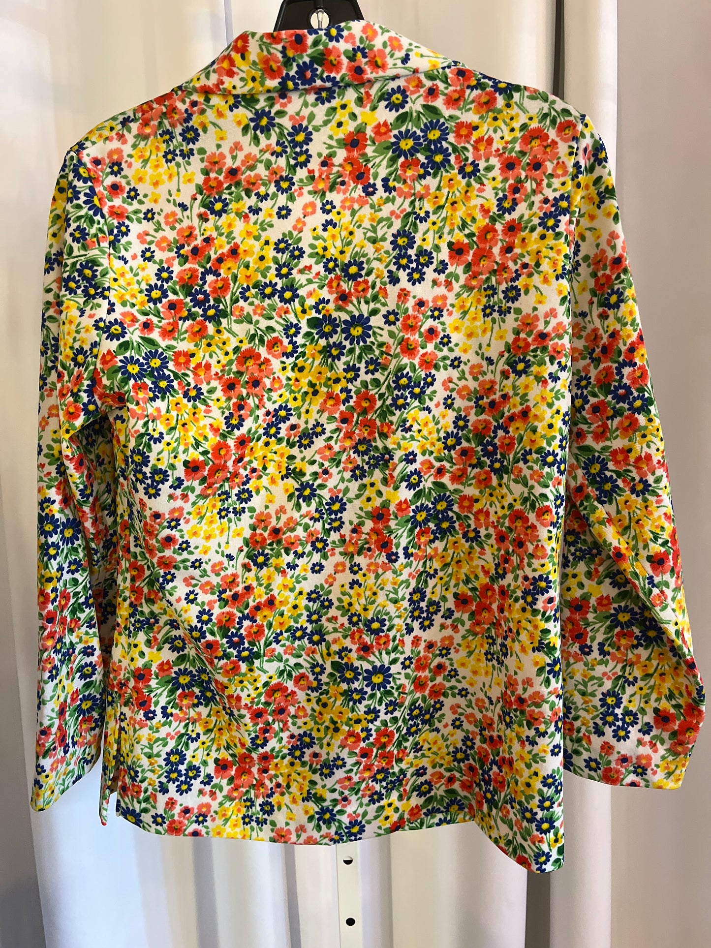 1970s Shaker Sport Floral Blouse