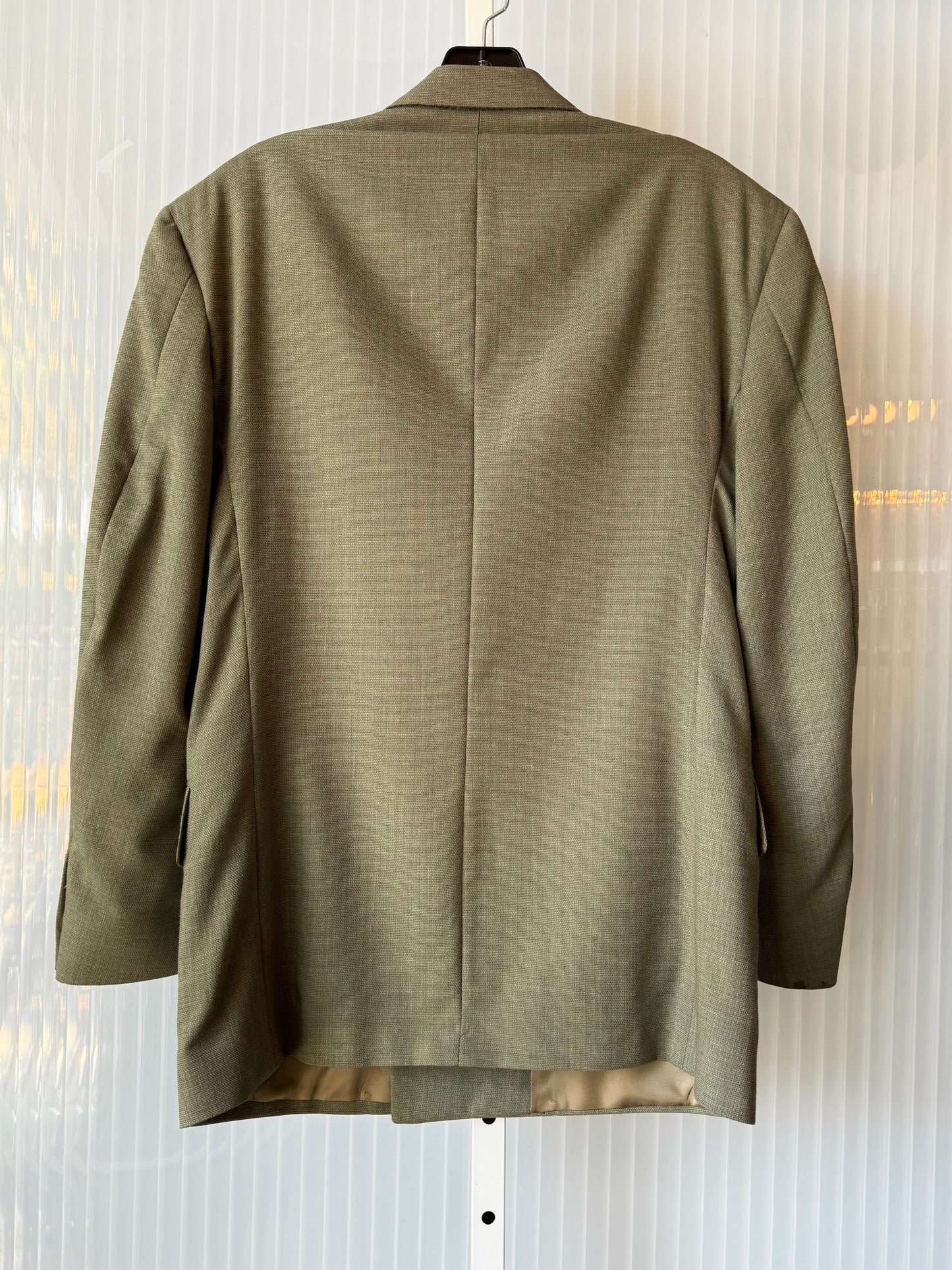 1990s Sage Green Wool Blazer & Pants Suit Set