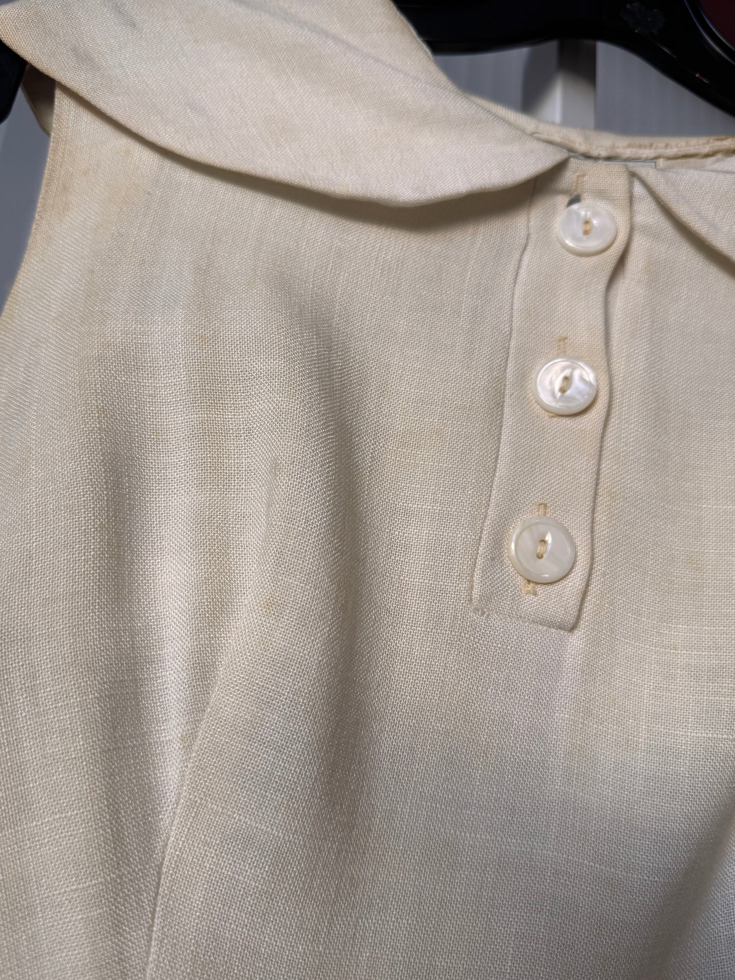 1960s Off-white Peter-Pan collar Pleated Dress