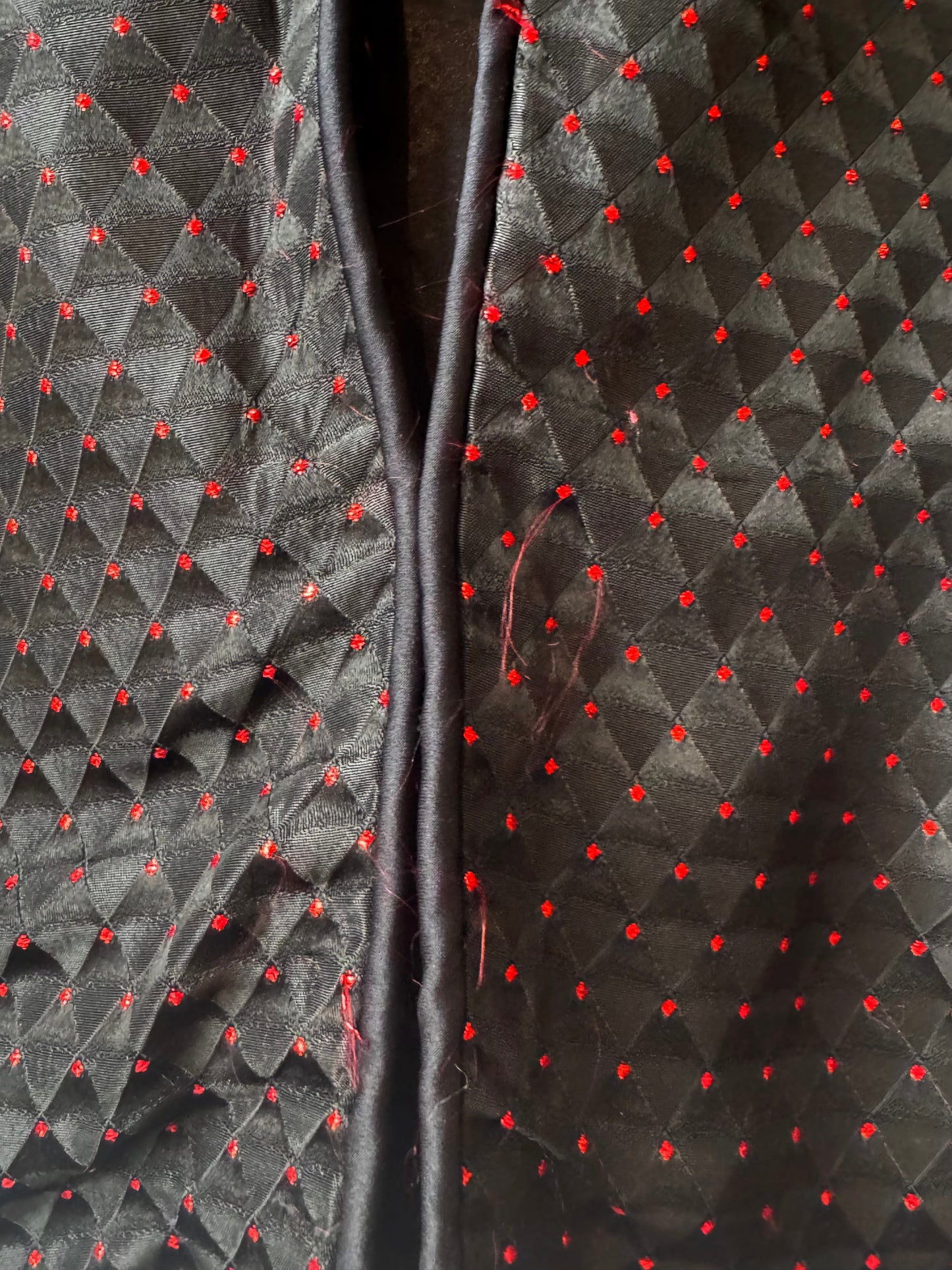 1980s Black & Metallic Red Satin Jacket