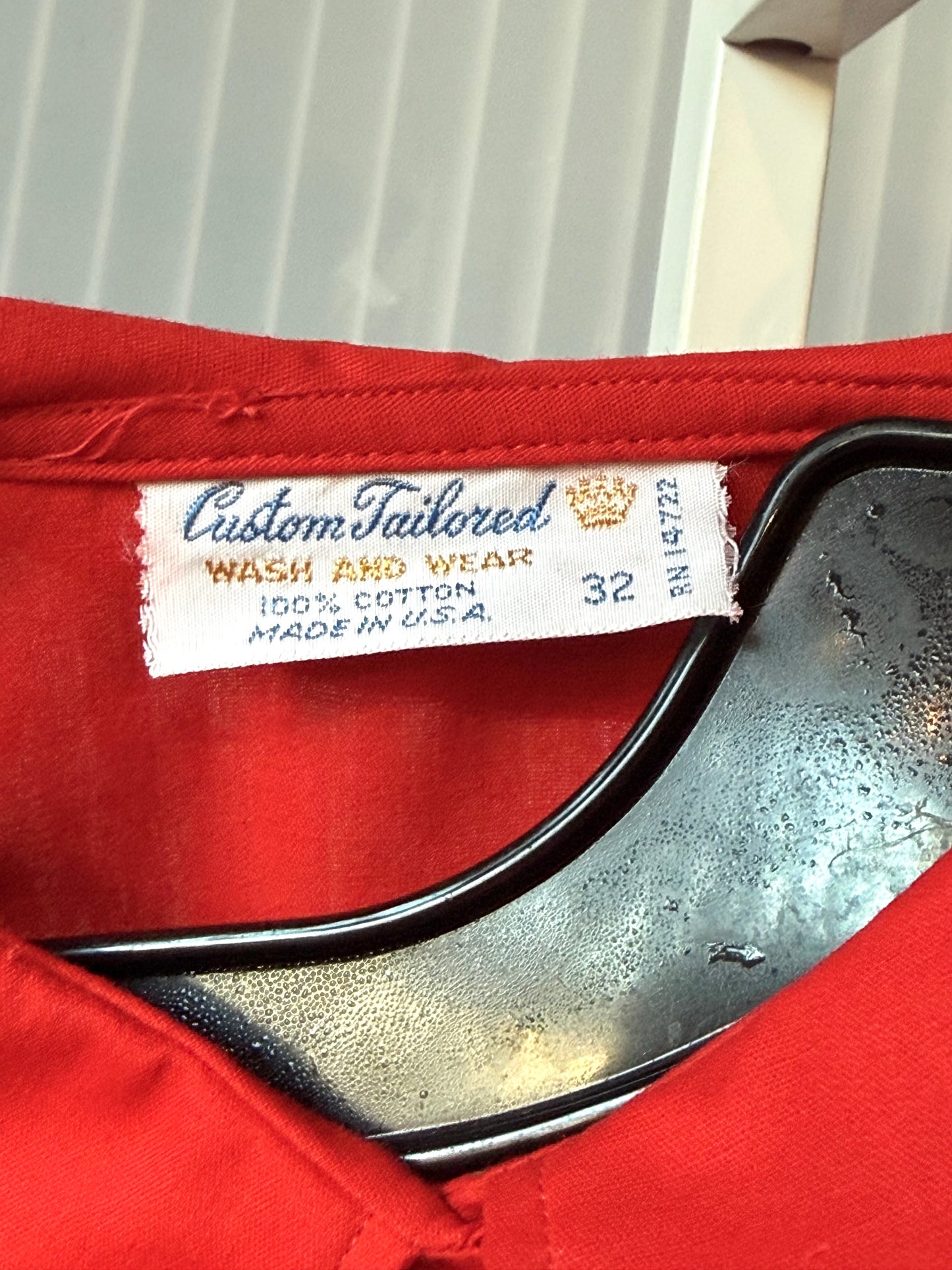 1960s Red Half Sleeve Button Up Shirt