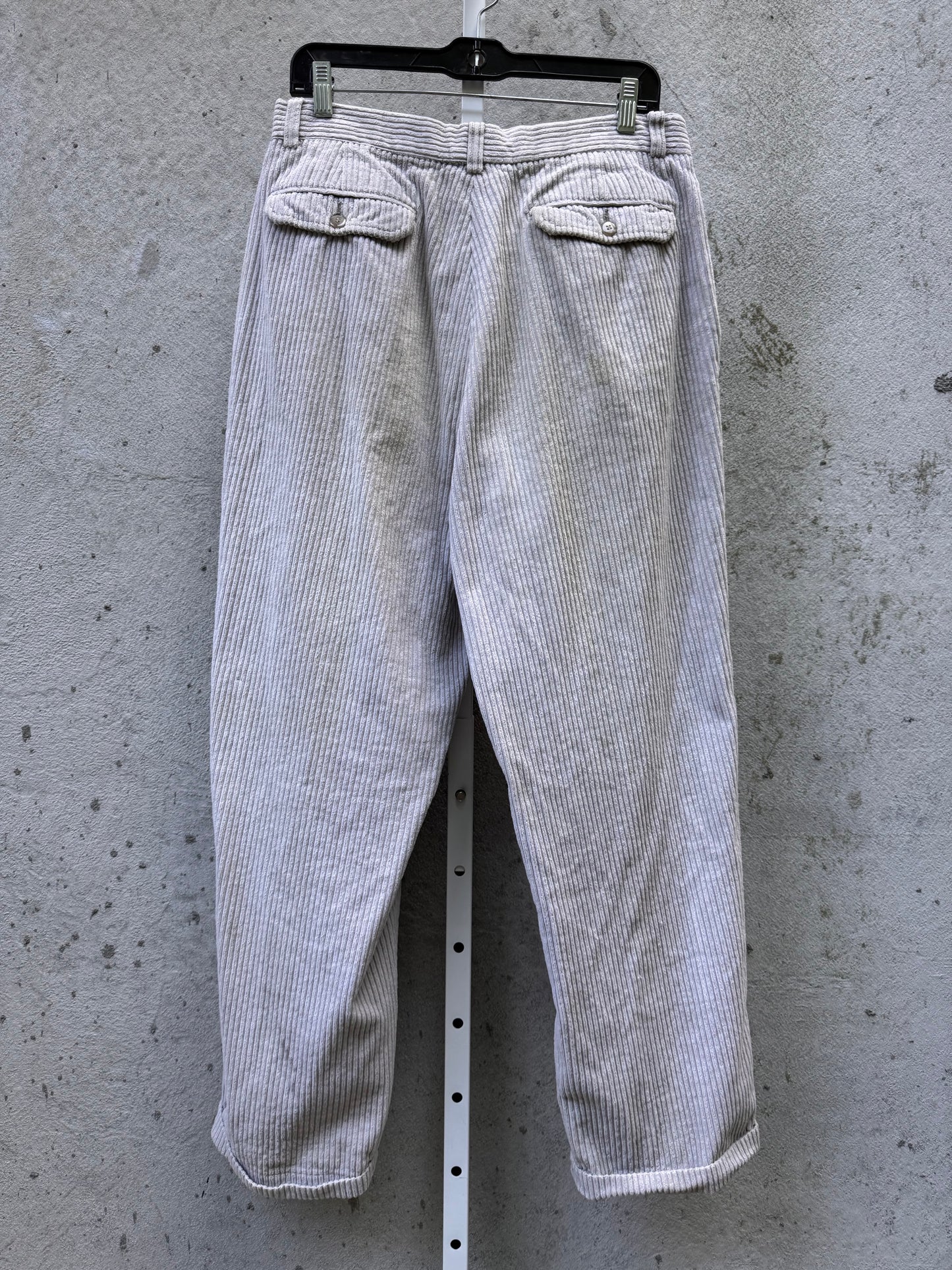 1970s Light Grey Wide Wale Corduroy Pants