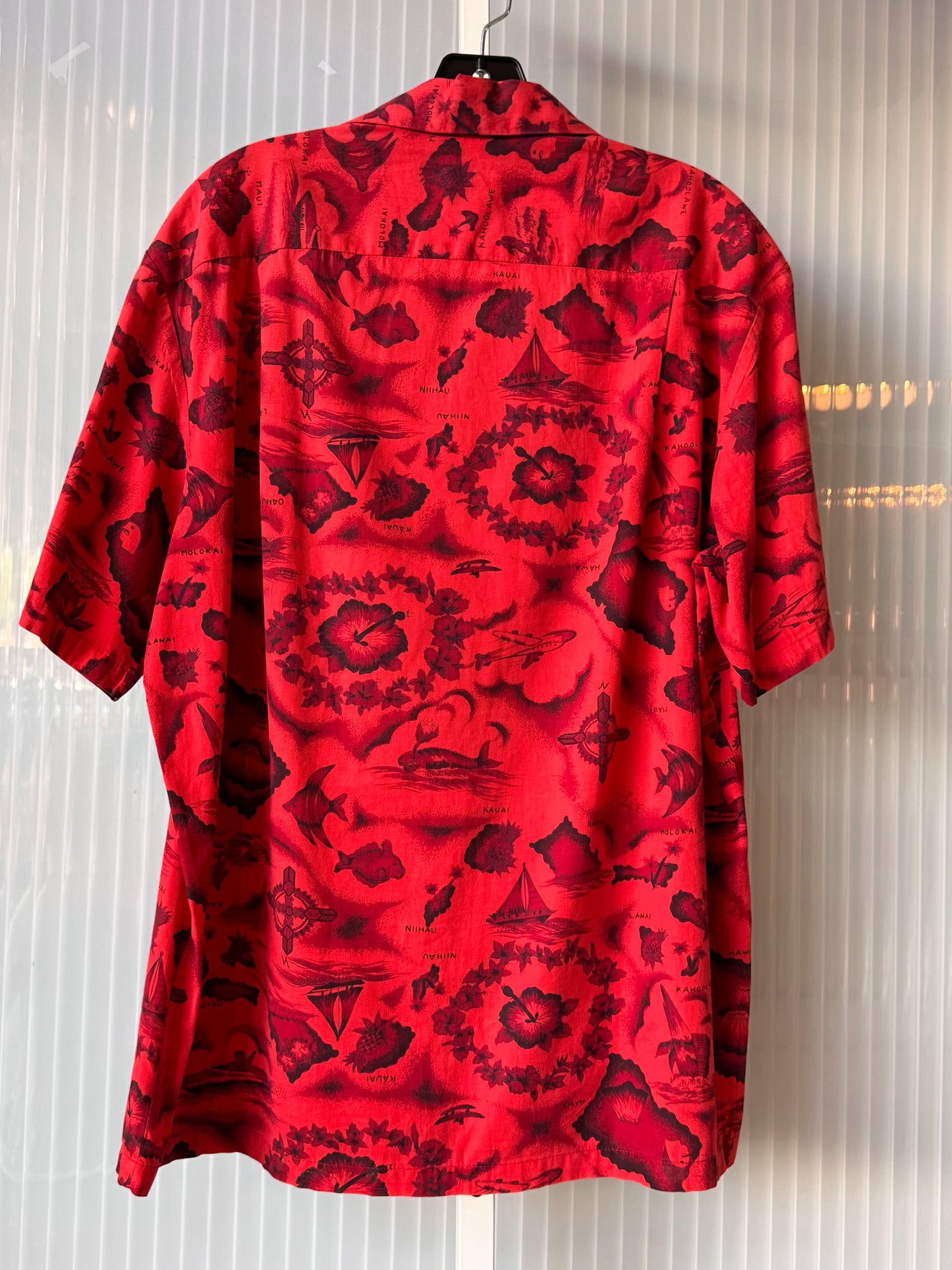 1960s Ui-Maikai Red Hawaiian Shirt