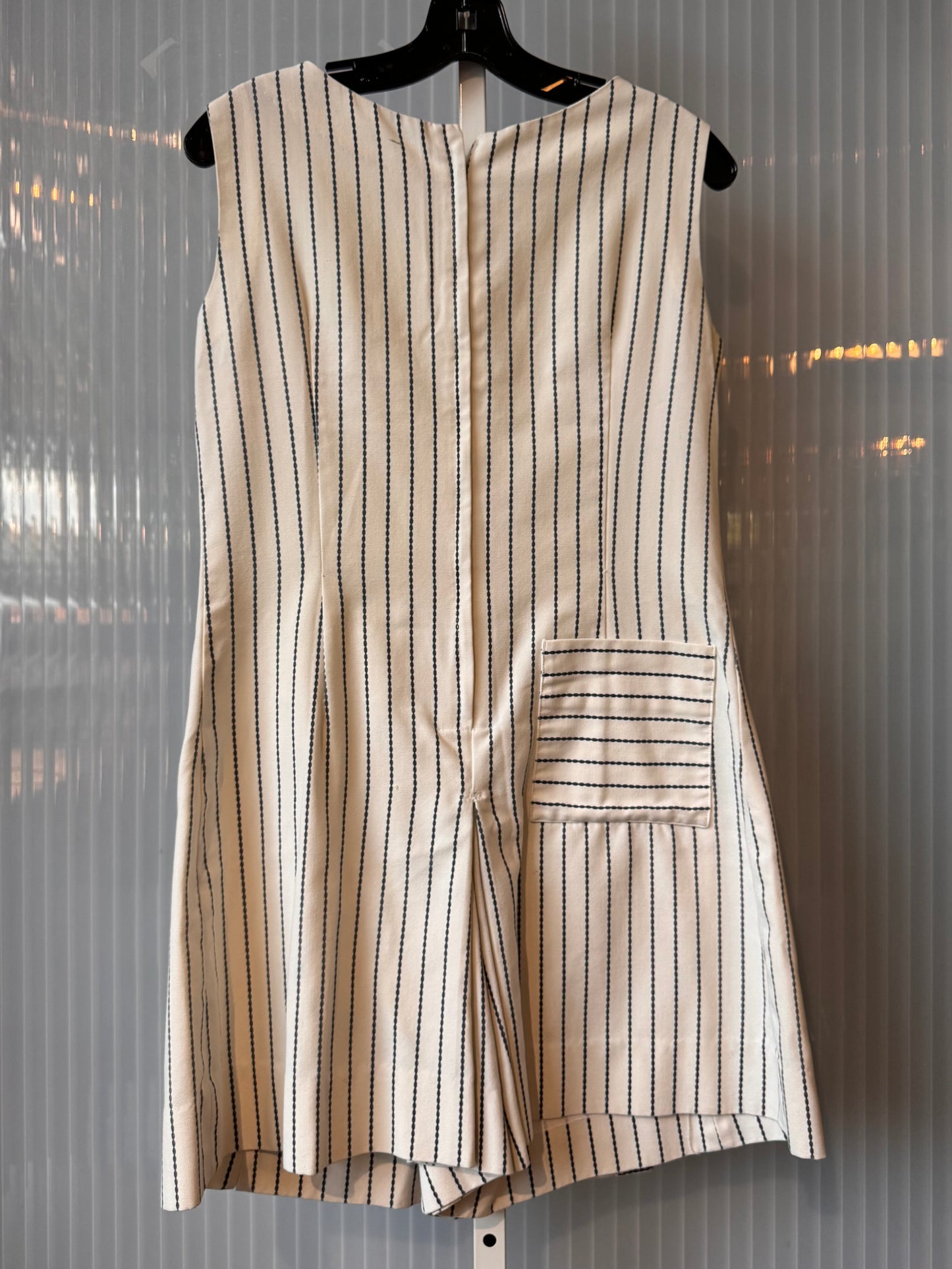 1970s White Striped Romper