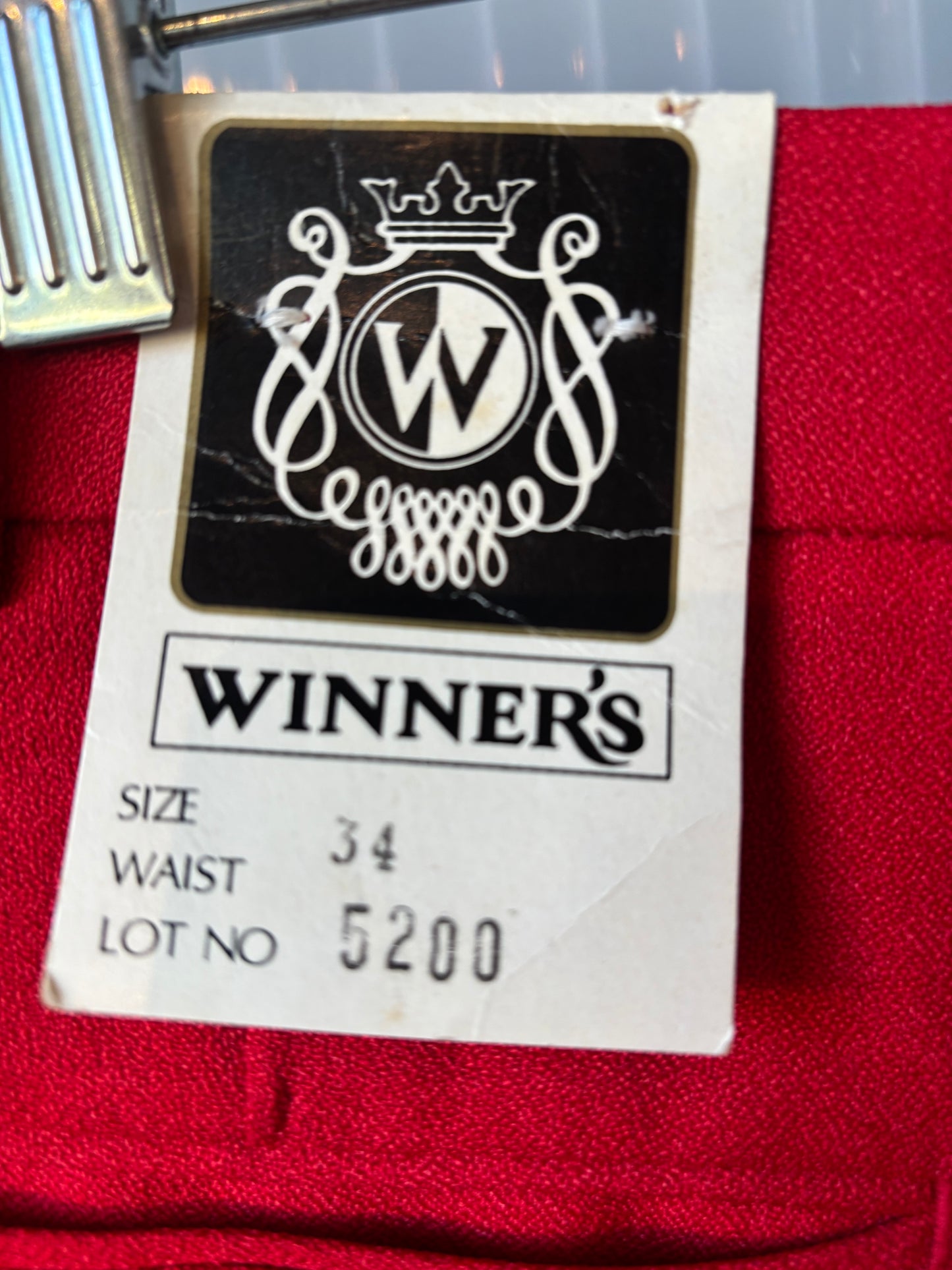 1970s Deadstock Red Pleated Trousers