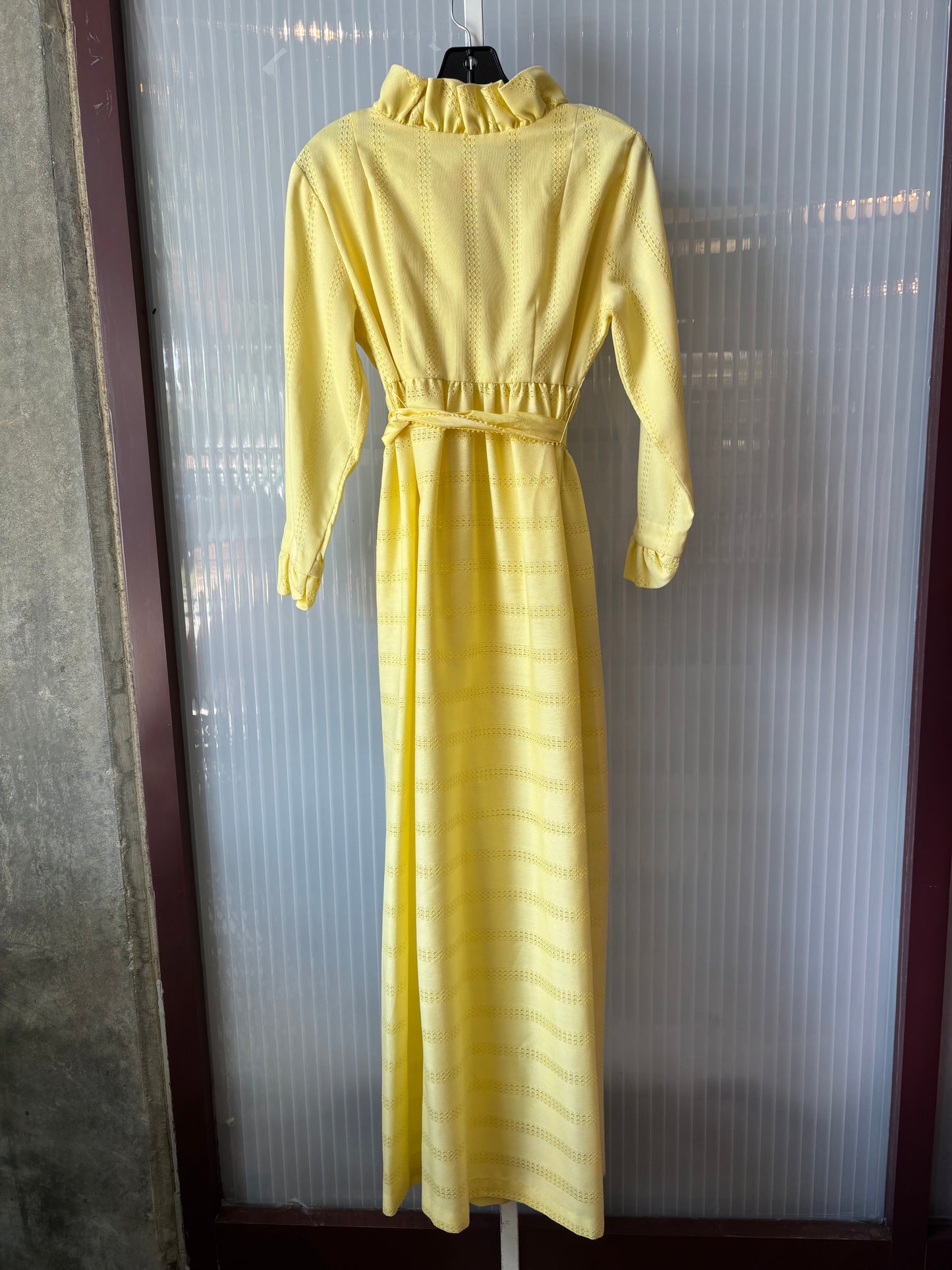 1960s Yellow Ruffle Long Robe