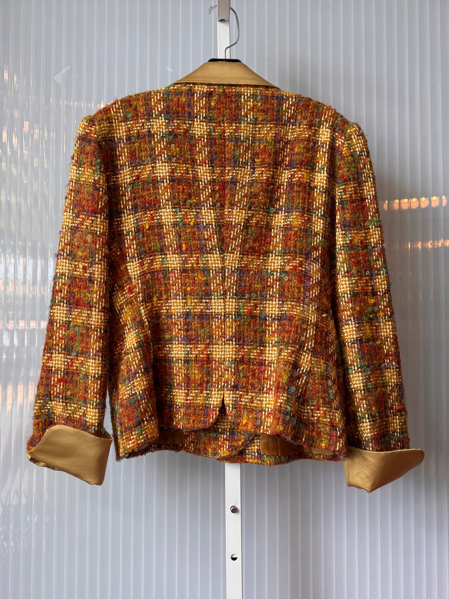 1980s Christian Dior Golden Tweed Blazer Jacket