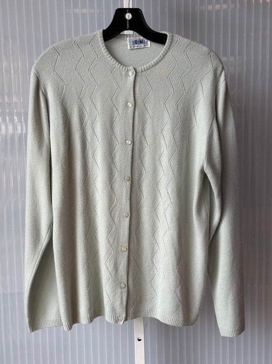 1960s Mint Green Zig-Zag Knit Cardigain