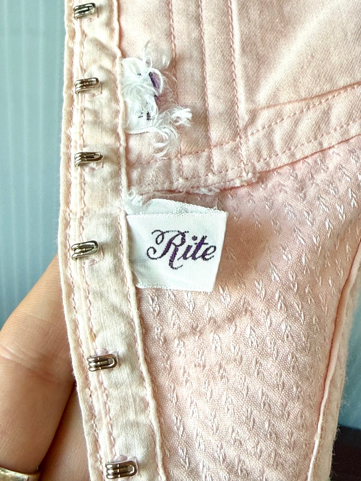 1940s Pink Corset Shapewear w/ Garter Straps