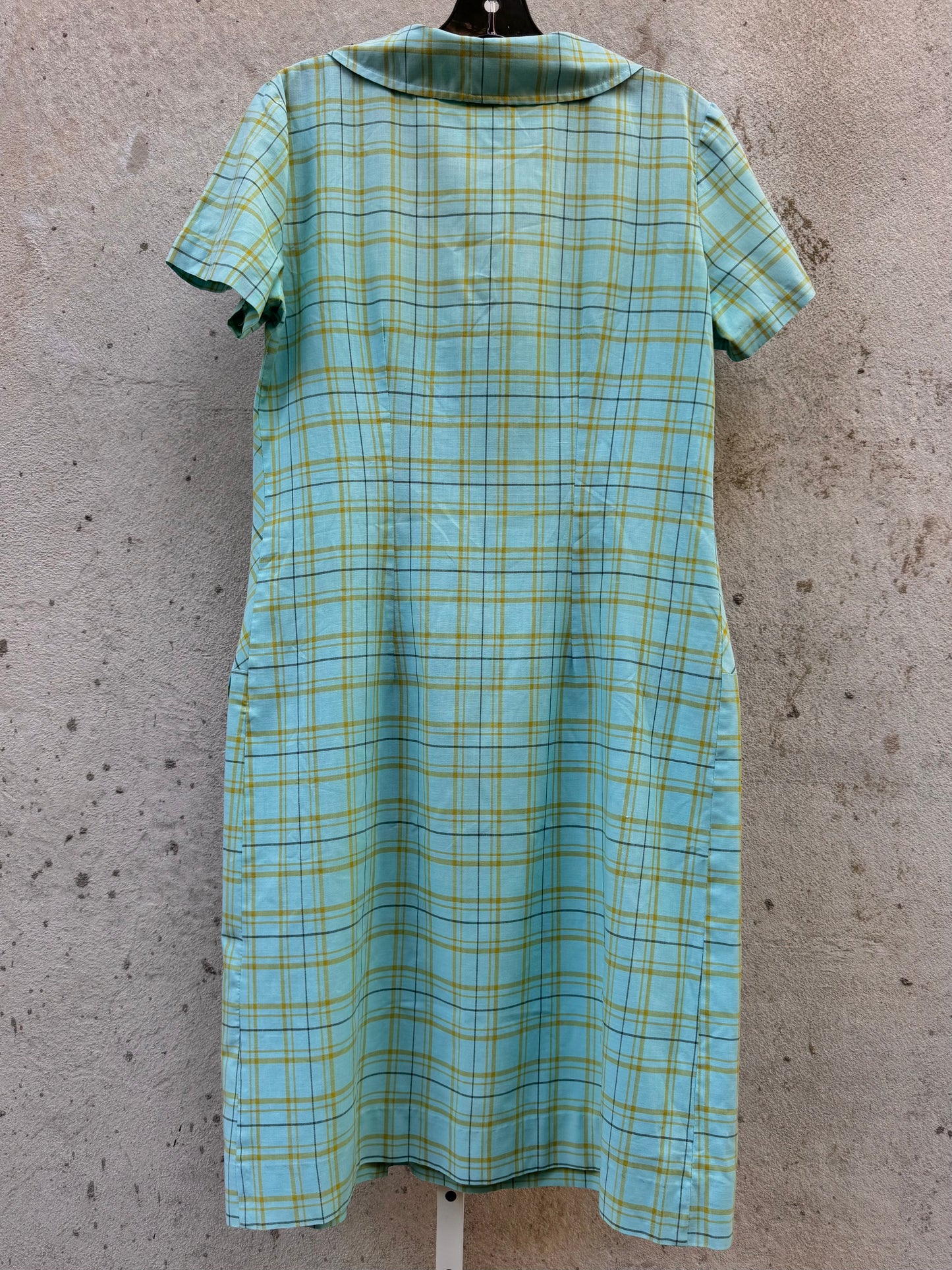 1960s Green & Blue Tartan Dress