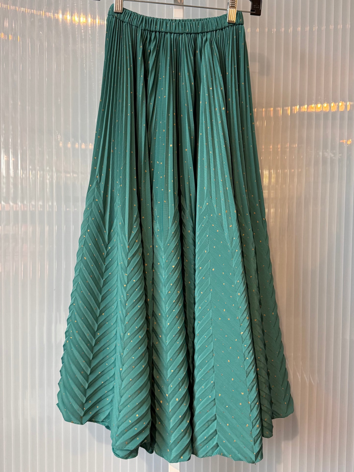 1980s Teal & Gold Bodysuit & Skirt Set